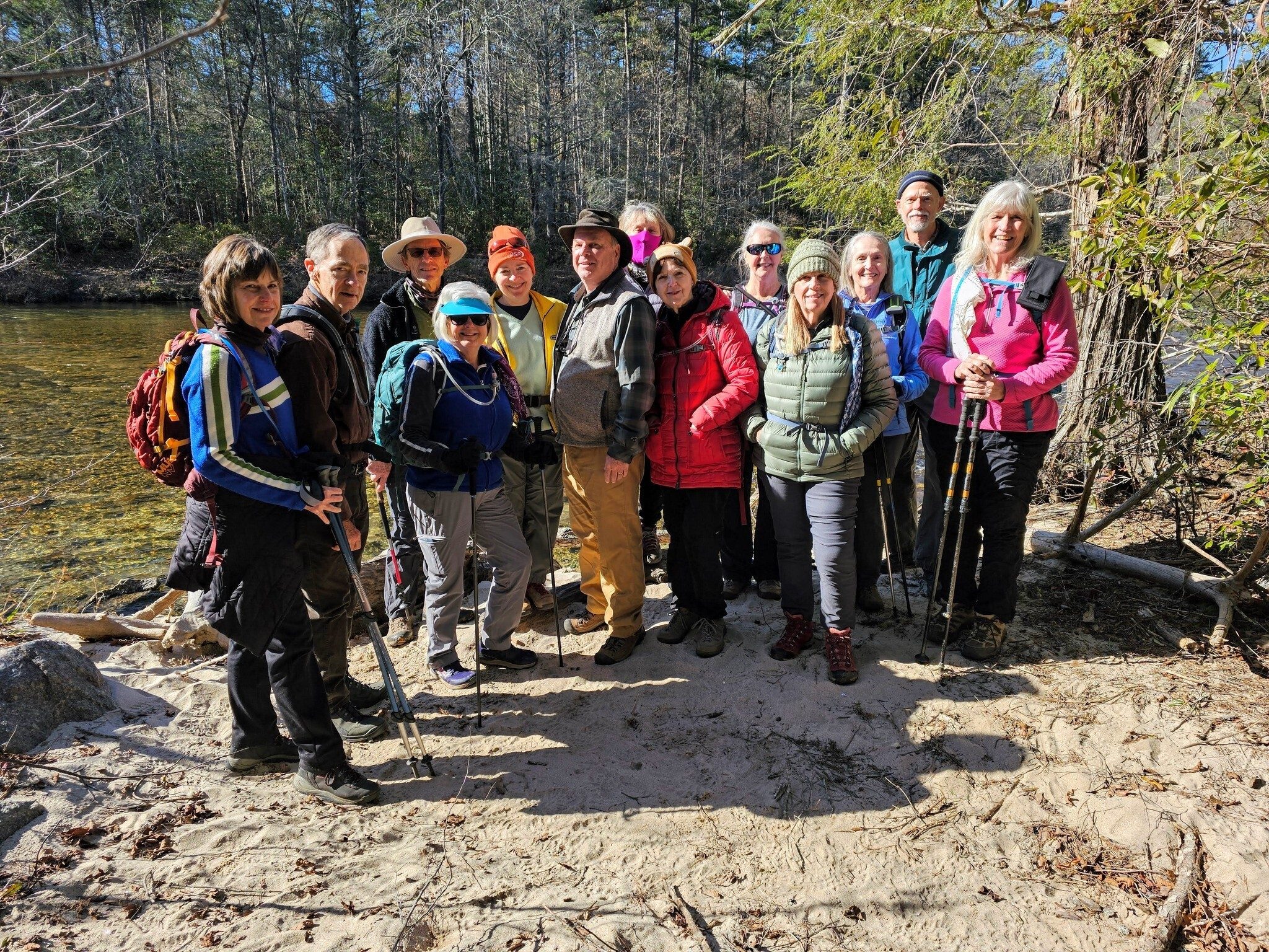 Today's Hikers (L-R): Beth, Charles, Gregg, Pam, Heather, John, Mystery Hiker (aka Renee), Jenny, Betty, Lynn, Terre, Mike & Linda