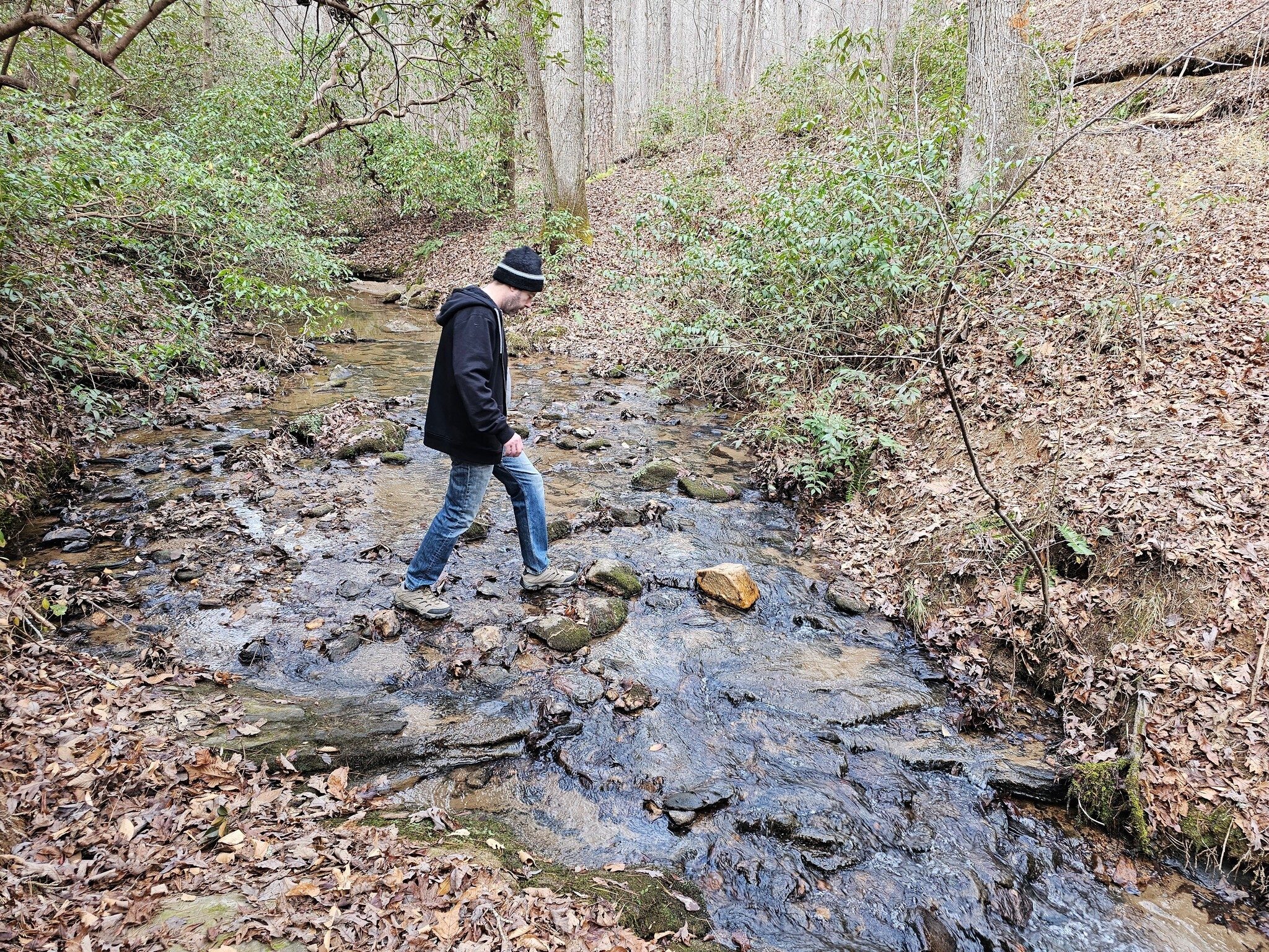 The last shallow water crossing heading  back to the trailhead.
