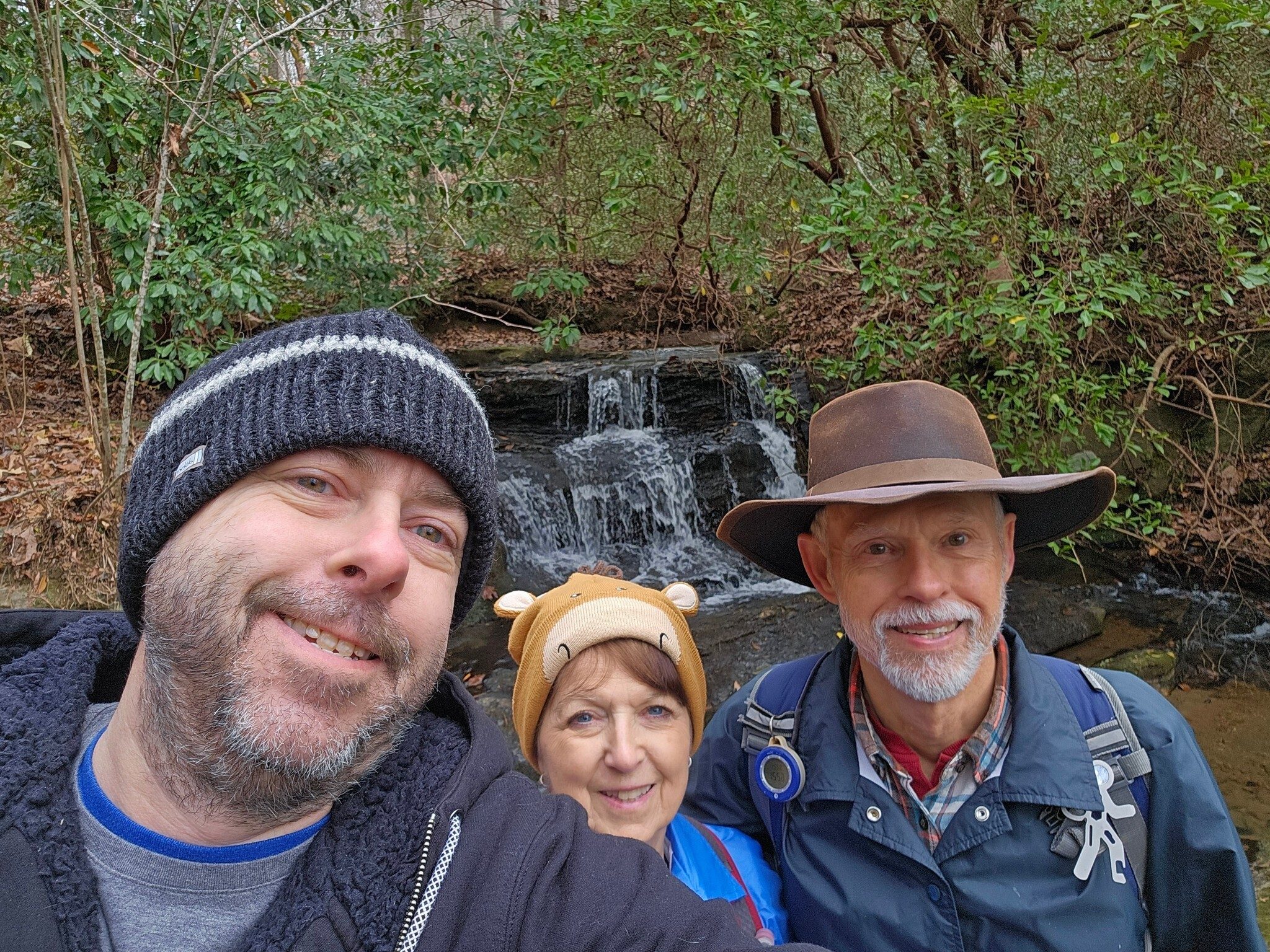 We weren't sure whether we would get a group photo at Tabor Falls proper, so Scott took this selfie at the cascade.