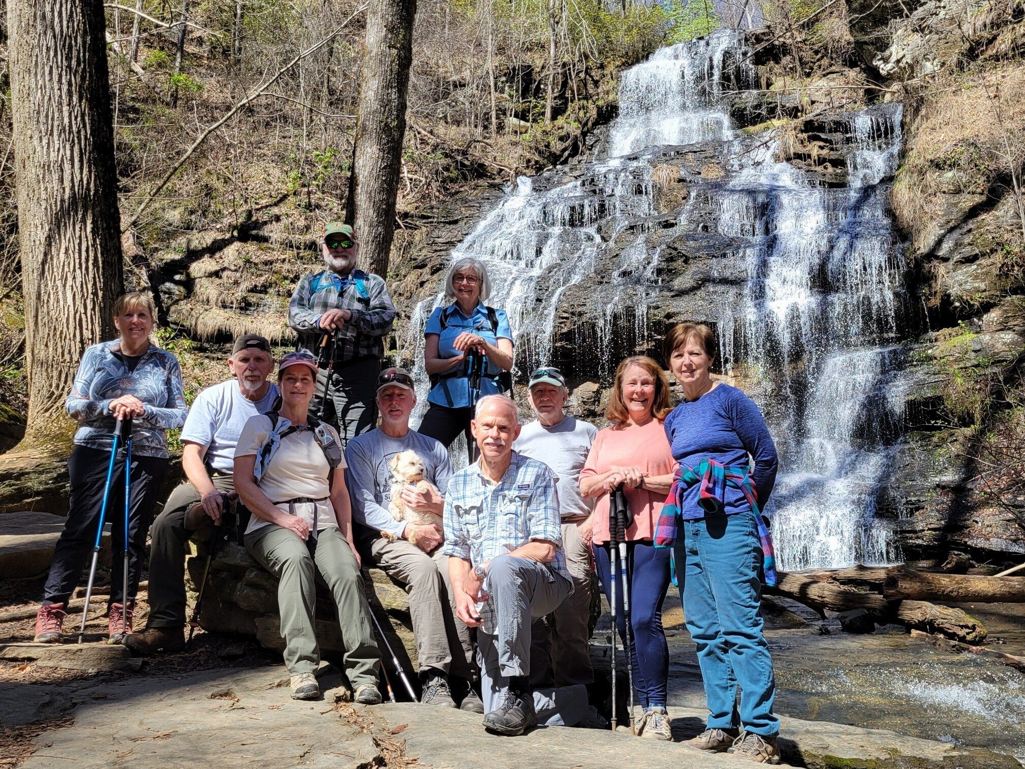 Today's Hikers (L-R): Lynn, Roger, Shelia, Jack, Ken, Cutie Pie, Pam, Mike, Vic, Renee & Jenny