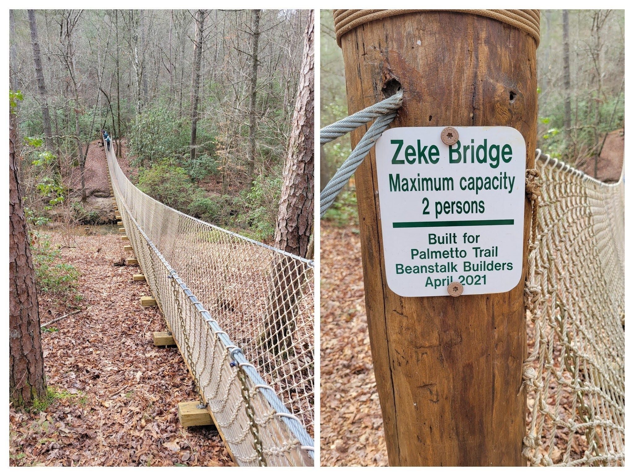 The second Zeke Bridge across the Little Eastatoe Creek.