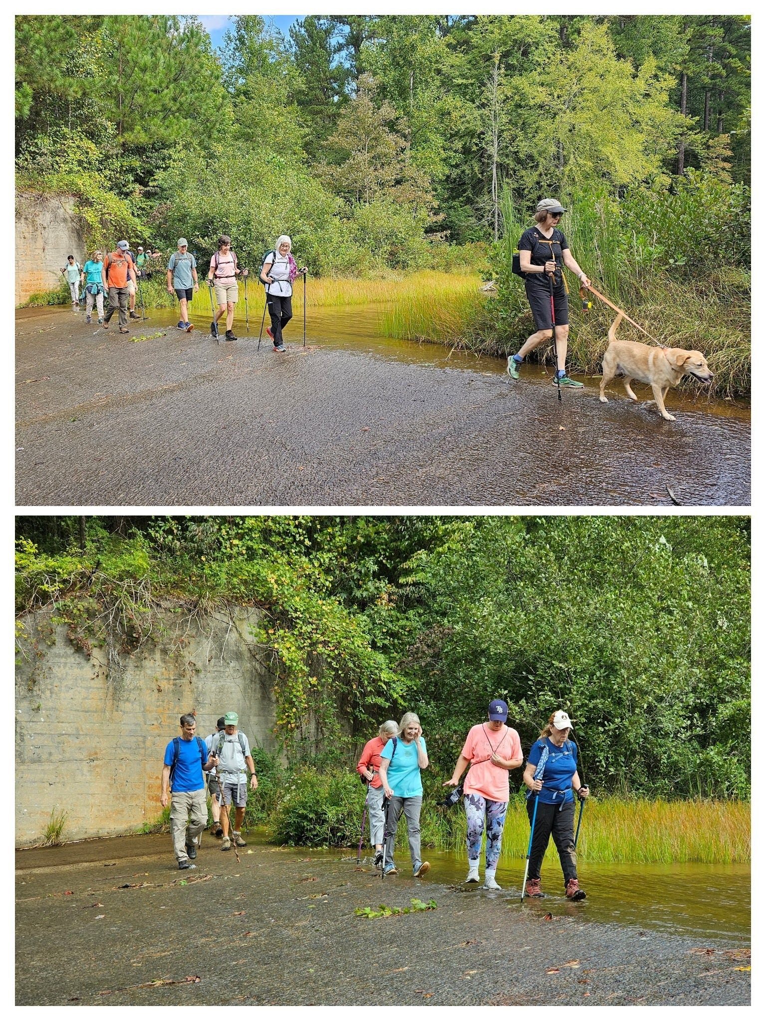 Crossing the Lake Russell Spillway is not difficult, just an inch or two of water.