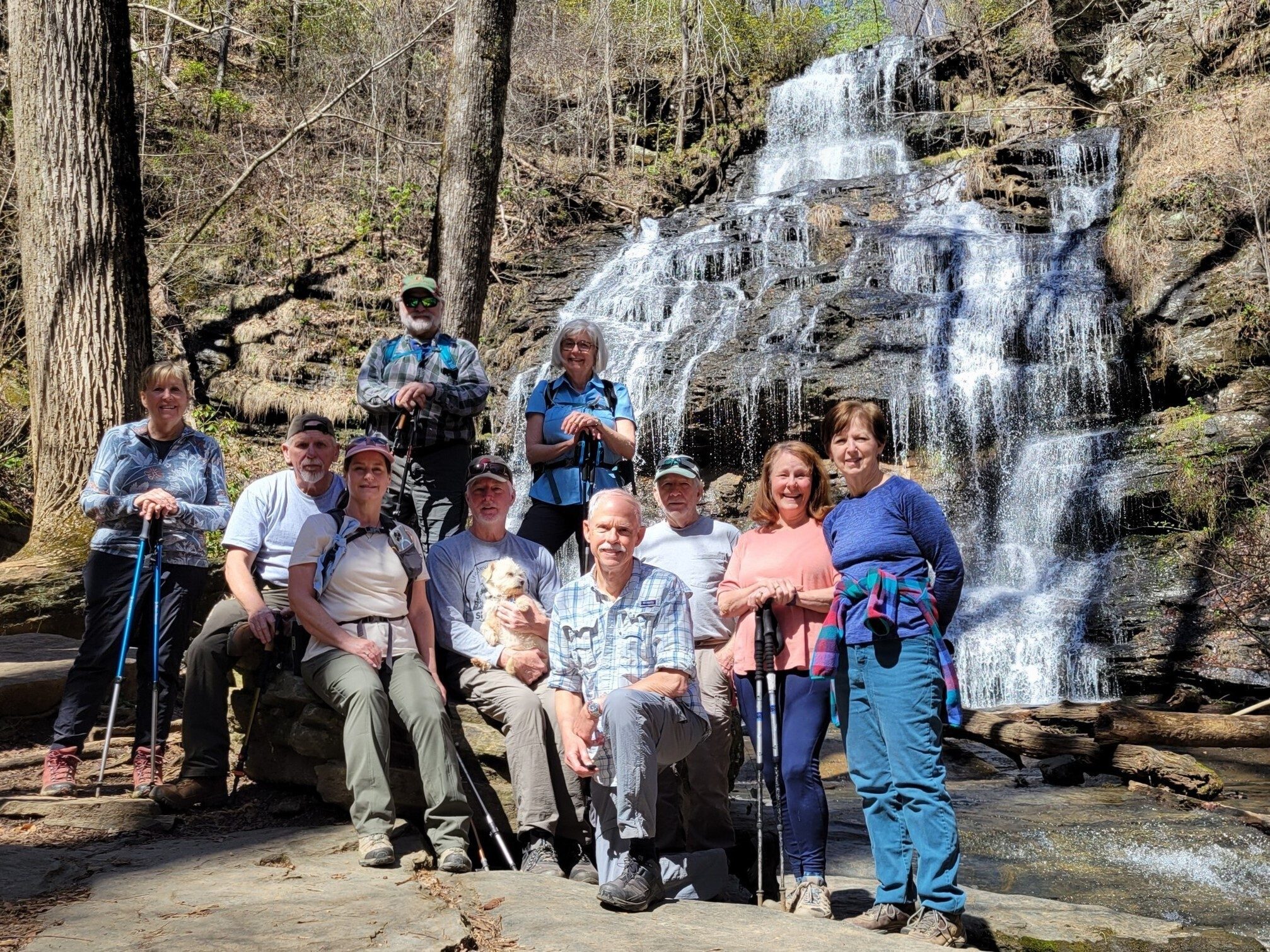 Today's Hikers (L-R): Lynn, Roger, Shelia, Jack, Ken, Cutie Pie, Pam, MIke, Vic, Renée & Jenny.