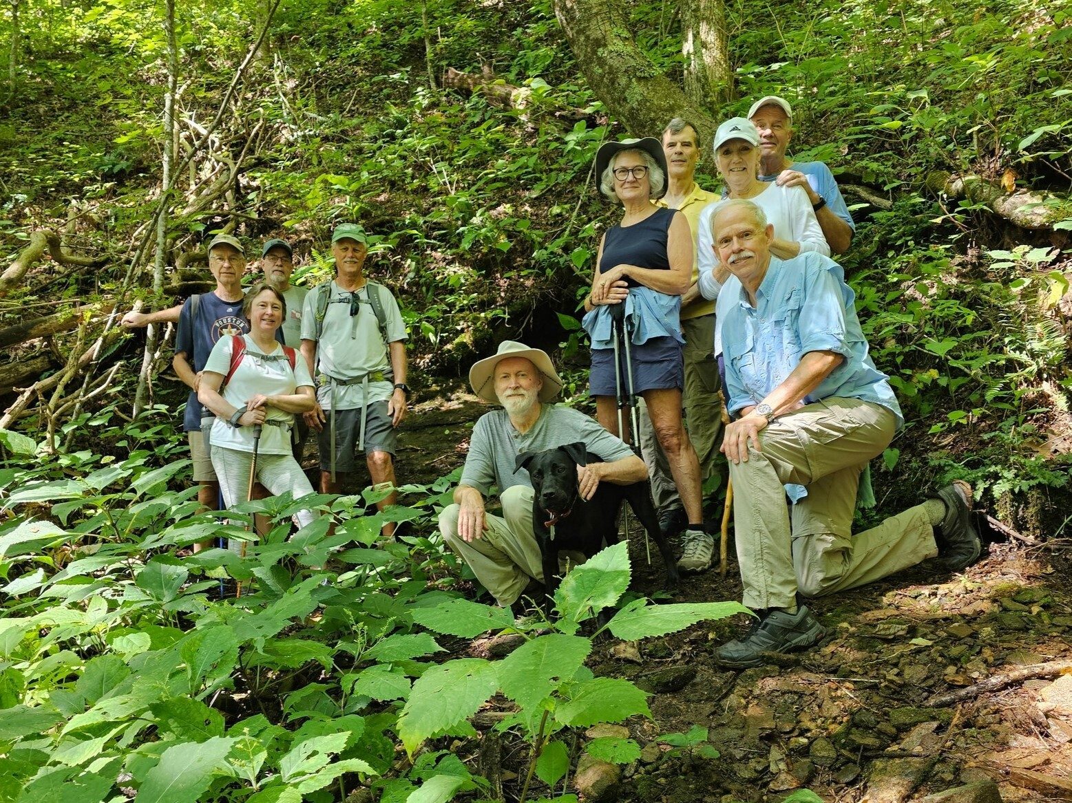 Today's Hikers: (L-R) Edwin, Bobbie, Rex, Jim, Matt & Toby, Cindy, Gerald, Claudia, Mike & Ken