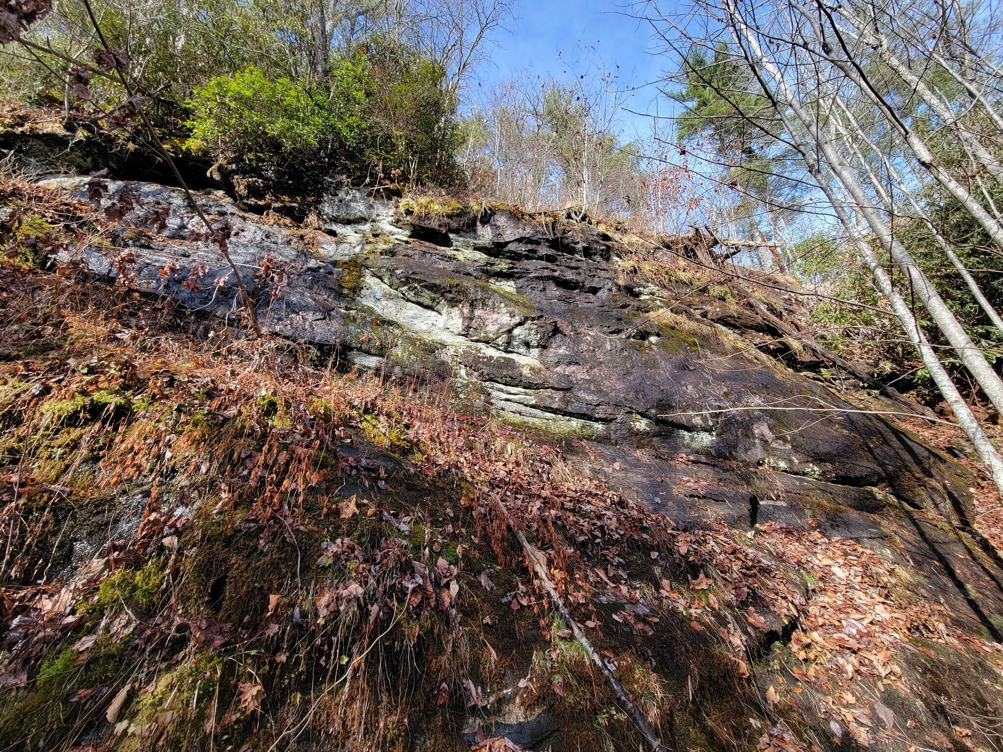 A massive rock wall on our way to complete this loop hike.