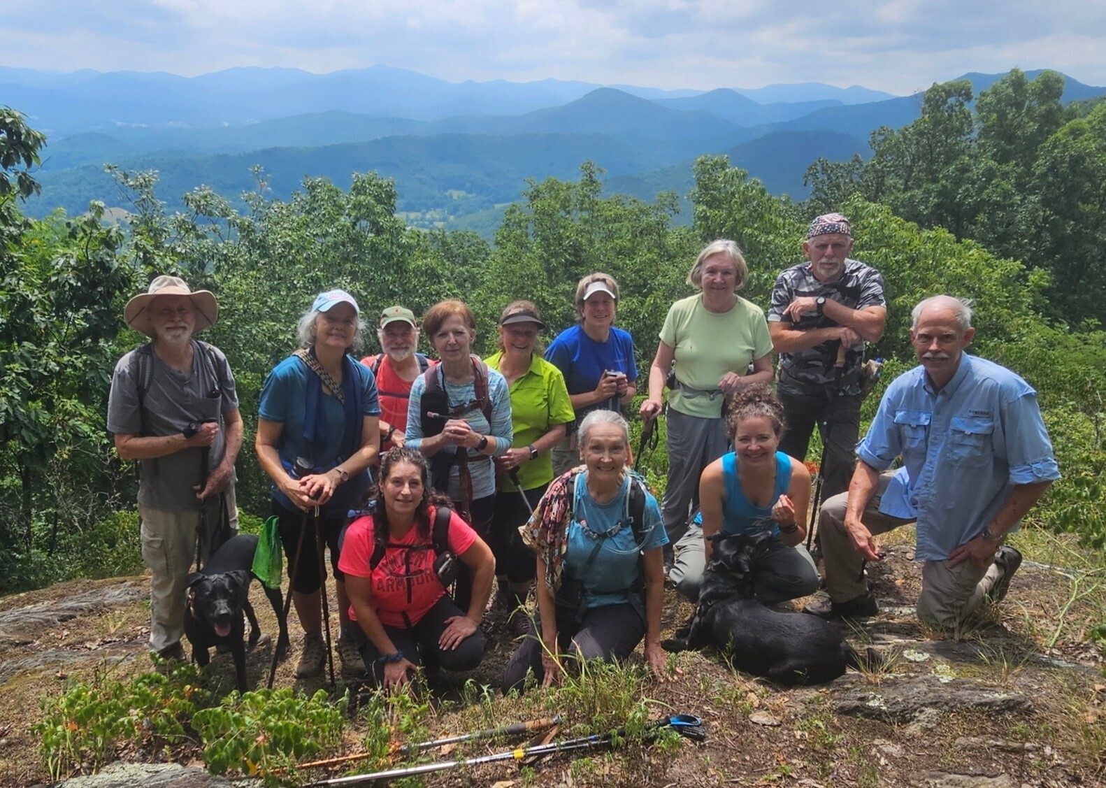 Today's Hikers (L-R): Matt & Toby, Alecia, Jack, Shelia, Jenny, Renee, Terre, Kim, Angela, Heather & Toby, Roger & Mike