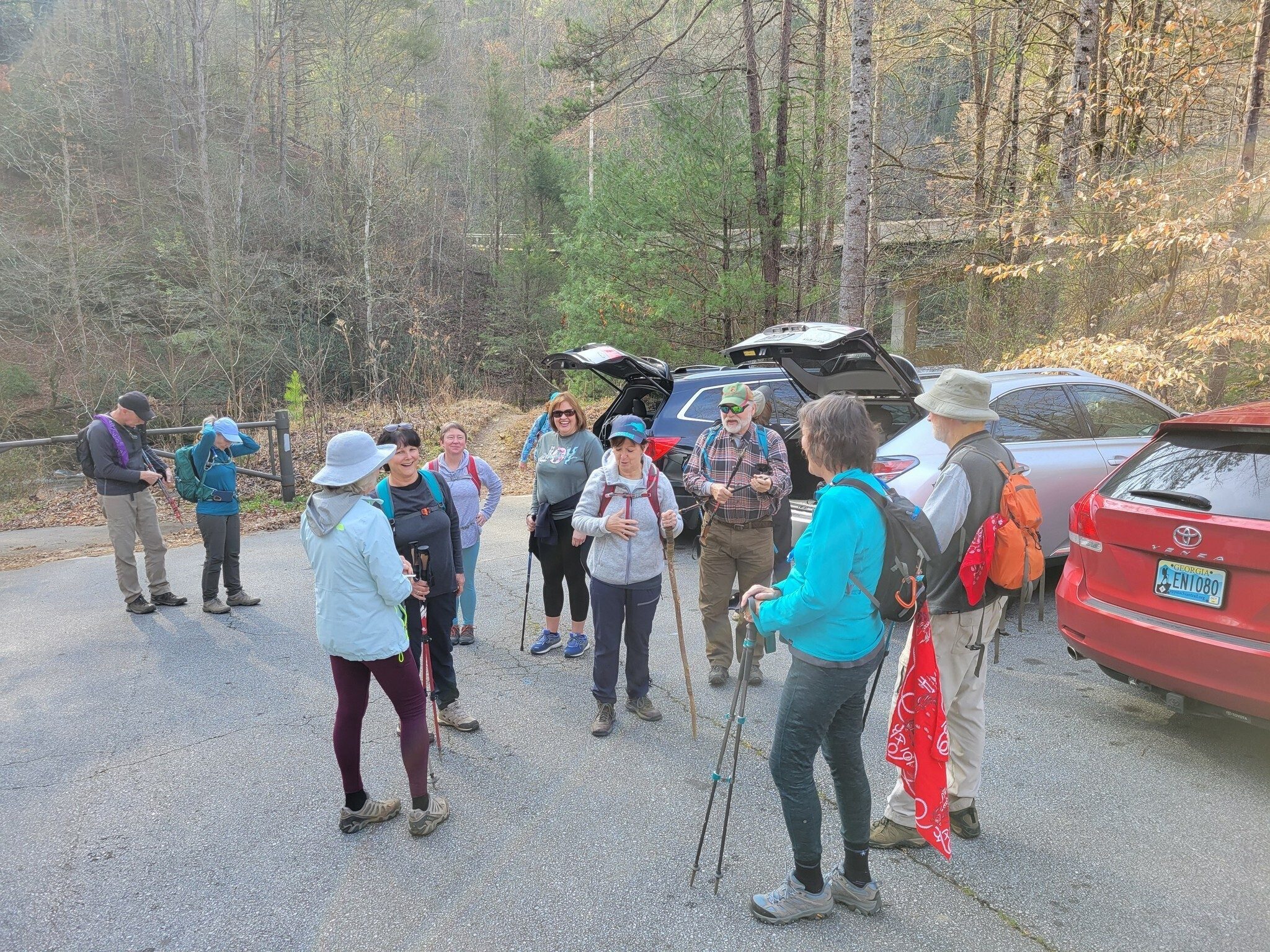 Getting ready at the Dug Mountain Angler Access Parking Area.