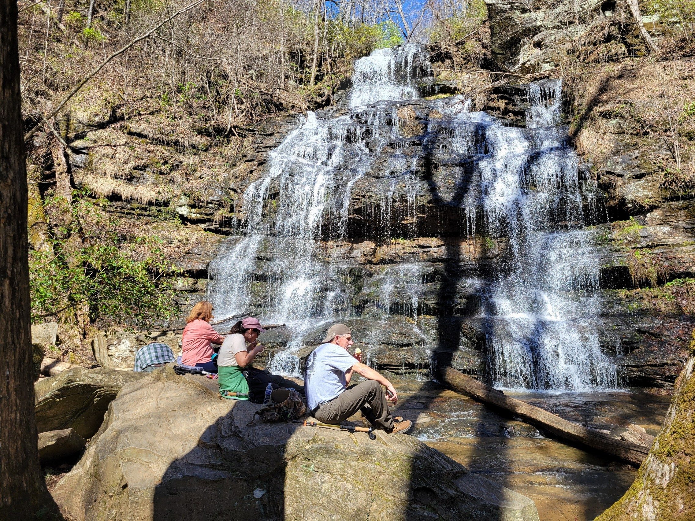 Lunch on the rocks below the falls. Too bad we didn't have time for a nap.