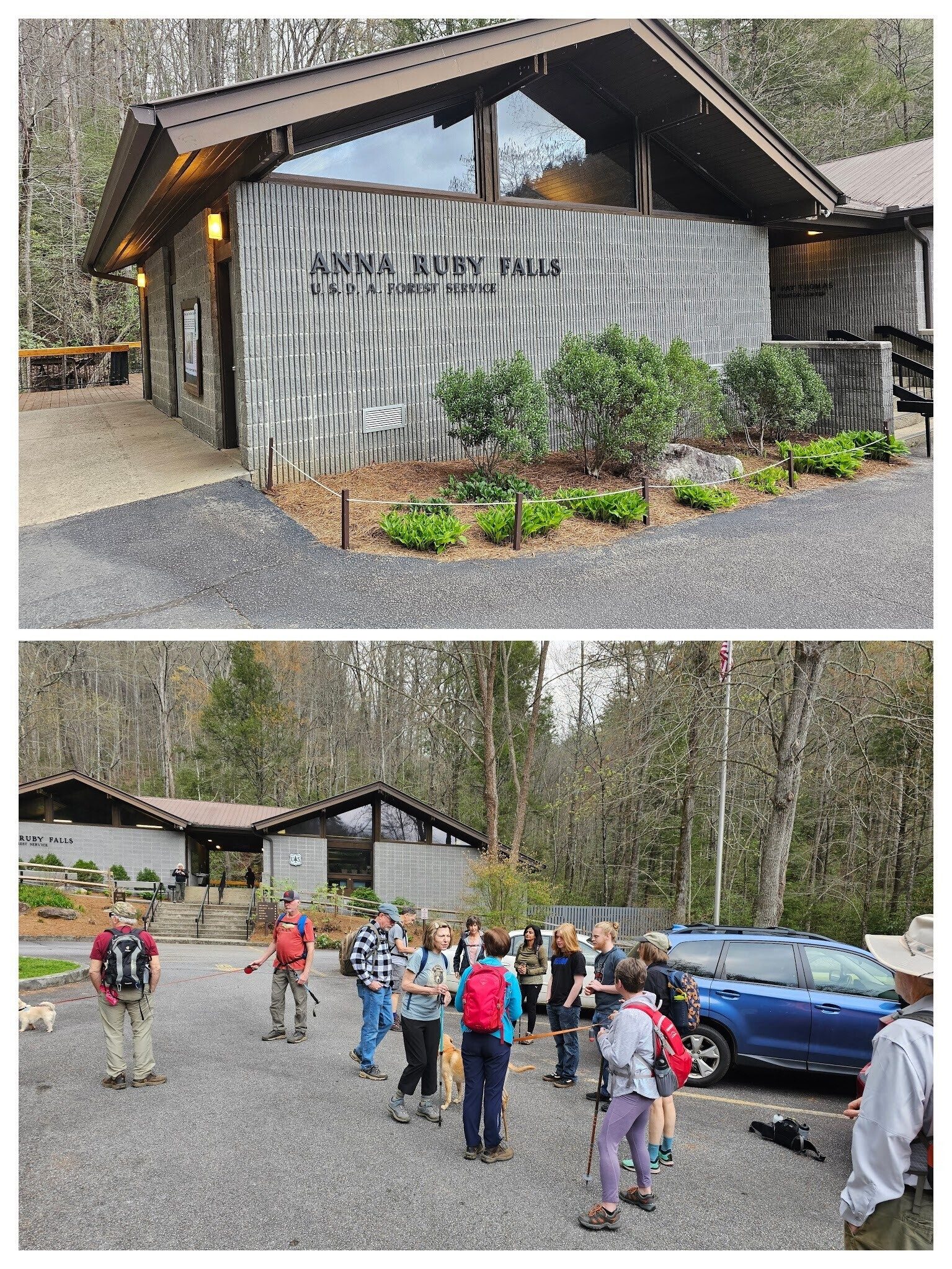 Getting ready for the hike up to Anna Ruby Falls.