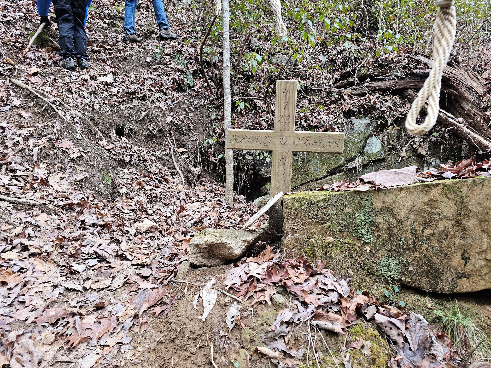On our way up the hillside from the base of the falls, we passed this interesting memorial . . .  not sure exactly what it means.