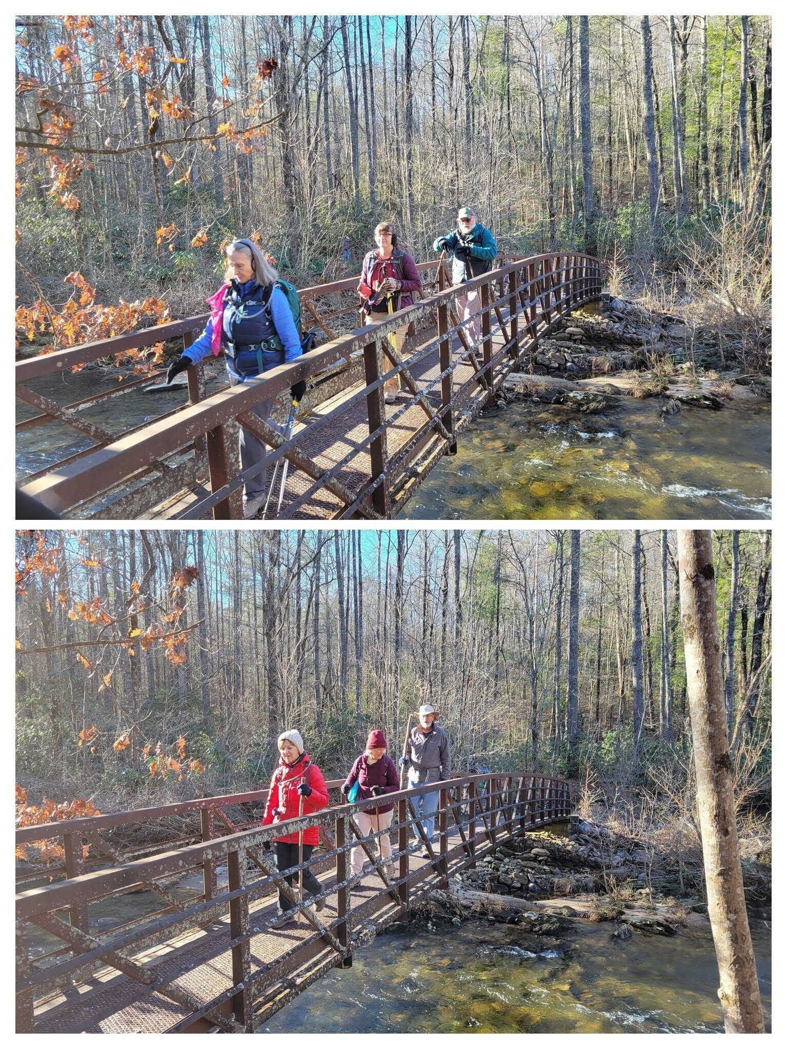 Crossing the bridge over the Whitewater River near the start of the the hike.