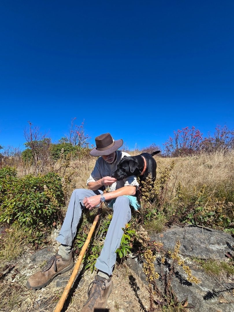 Lunch time on Sam's Knob, right Toby?  Photo by Jane Voss.