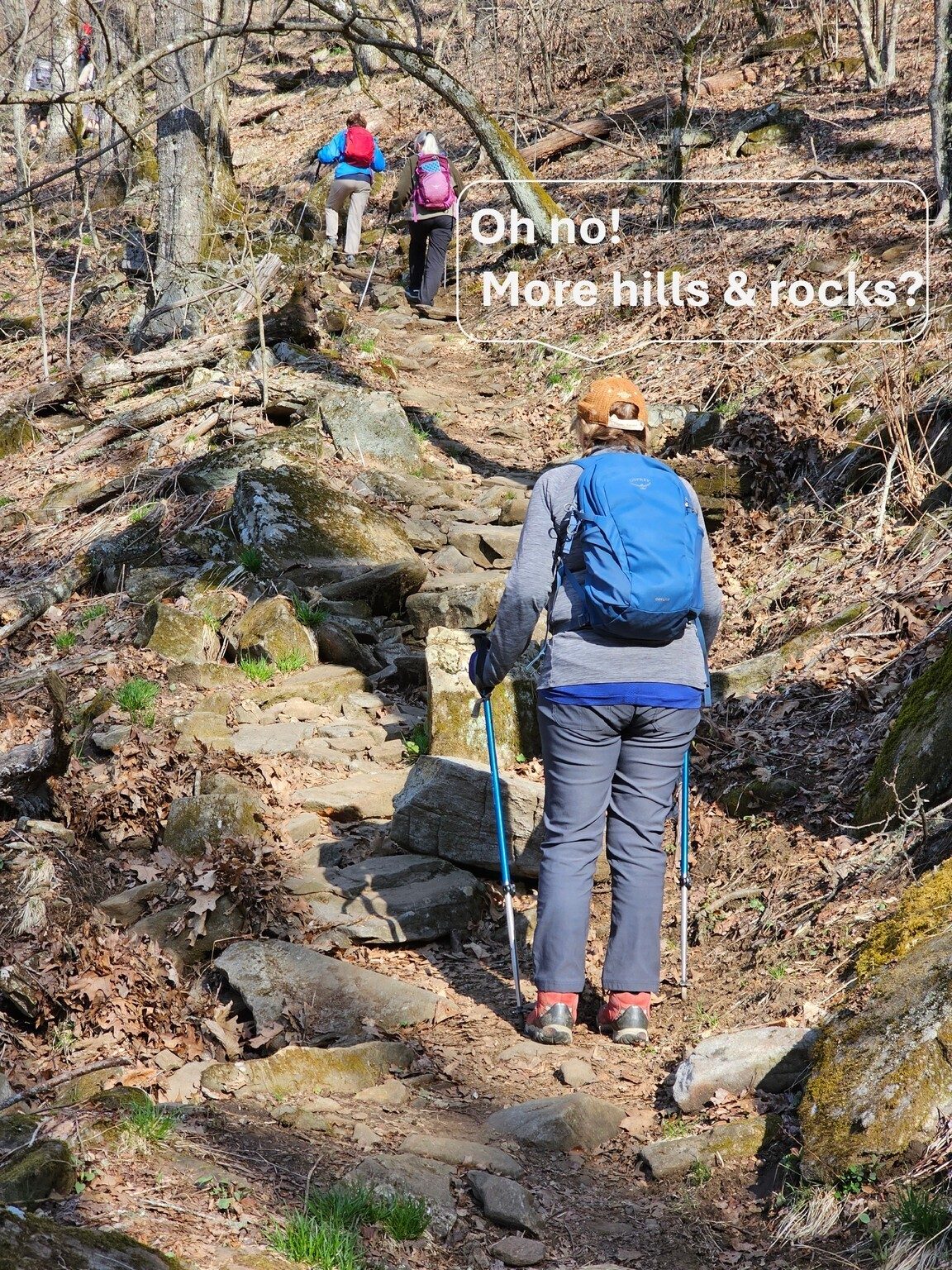 Not everyone was smiling during this initial climb.
