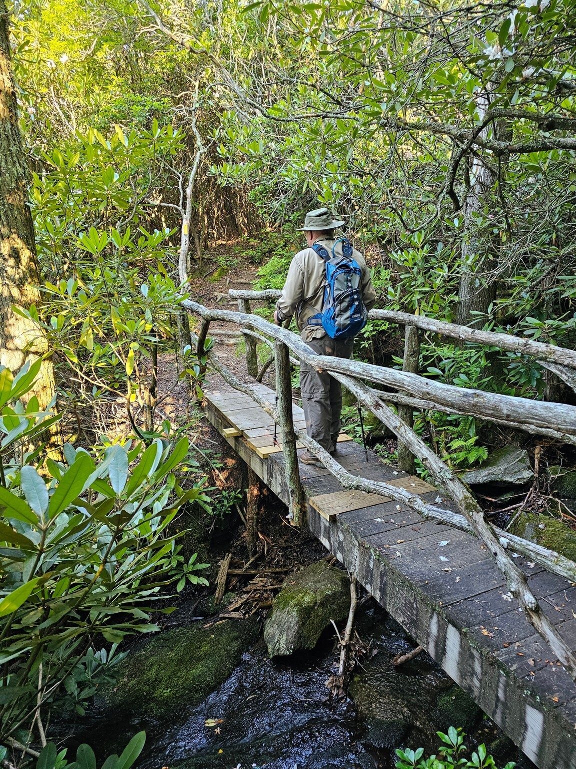 This bridge has character and has been holding up quite well for many years.