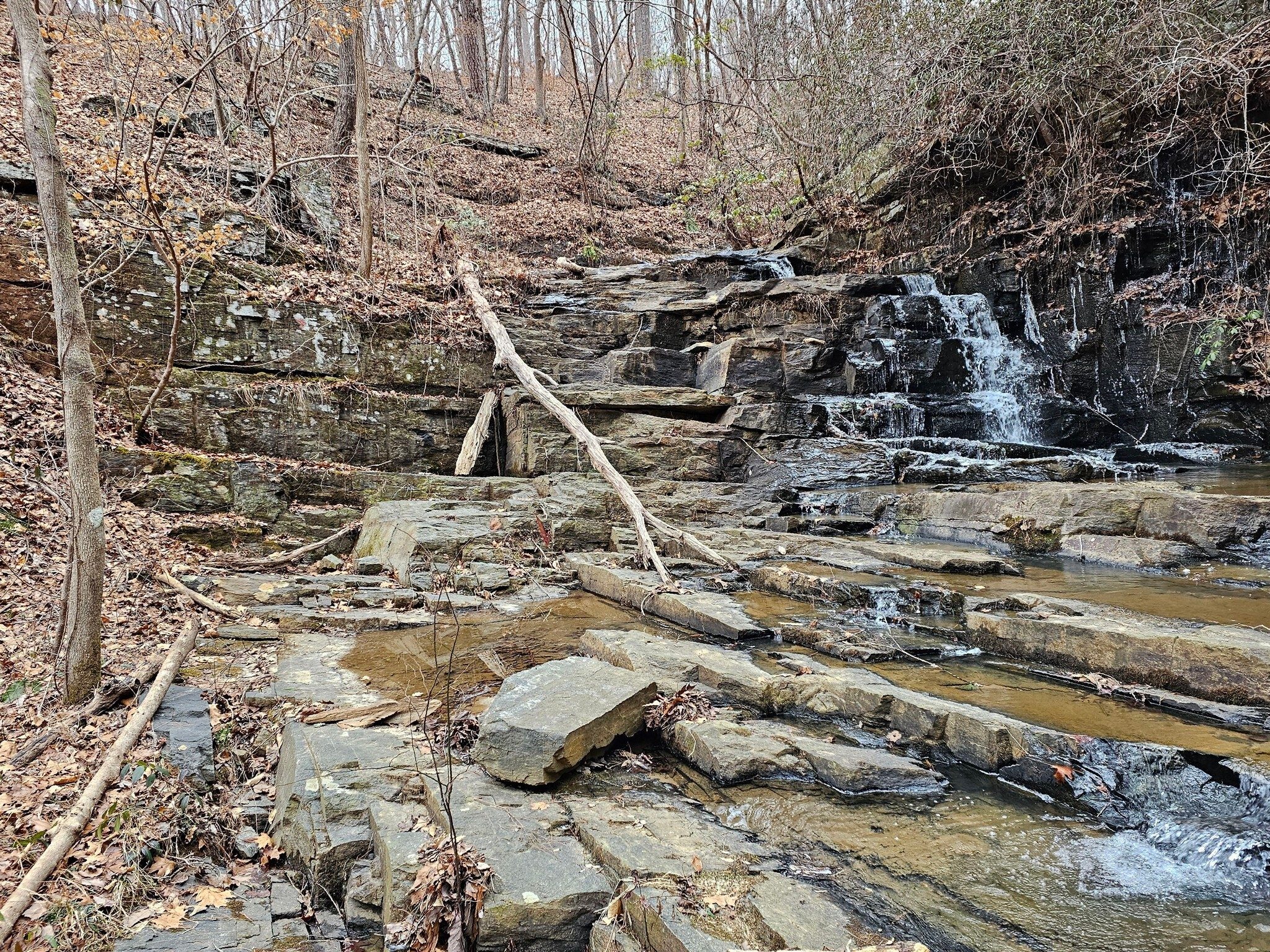 First stop, Quarry Falls on a side trail. We later found out from a FS trail sign that there are the remnants of an old dam 200 feet above the falls.