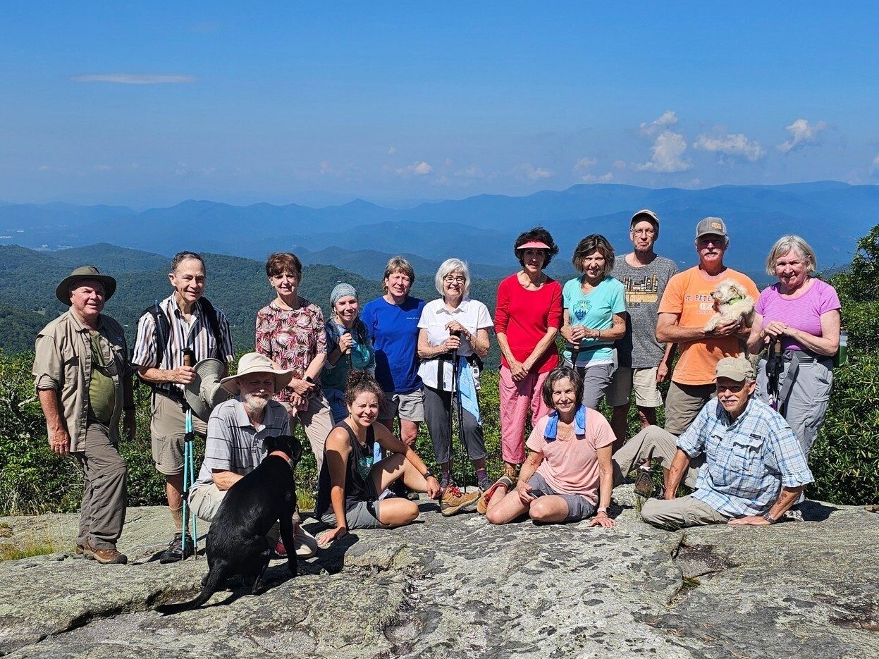 Today's Hikers (L-R) Back: John, Charles, Jenny, Jane, Kim, Pam, Joan, Allyson, Edwin, Ken & Cutie Pie, Angela; Front: Matt & Toby, Heather, Beth & Mike