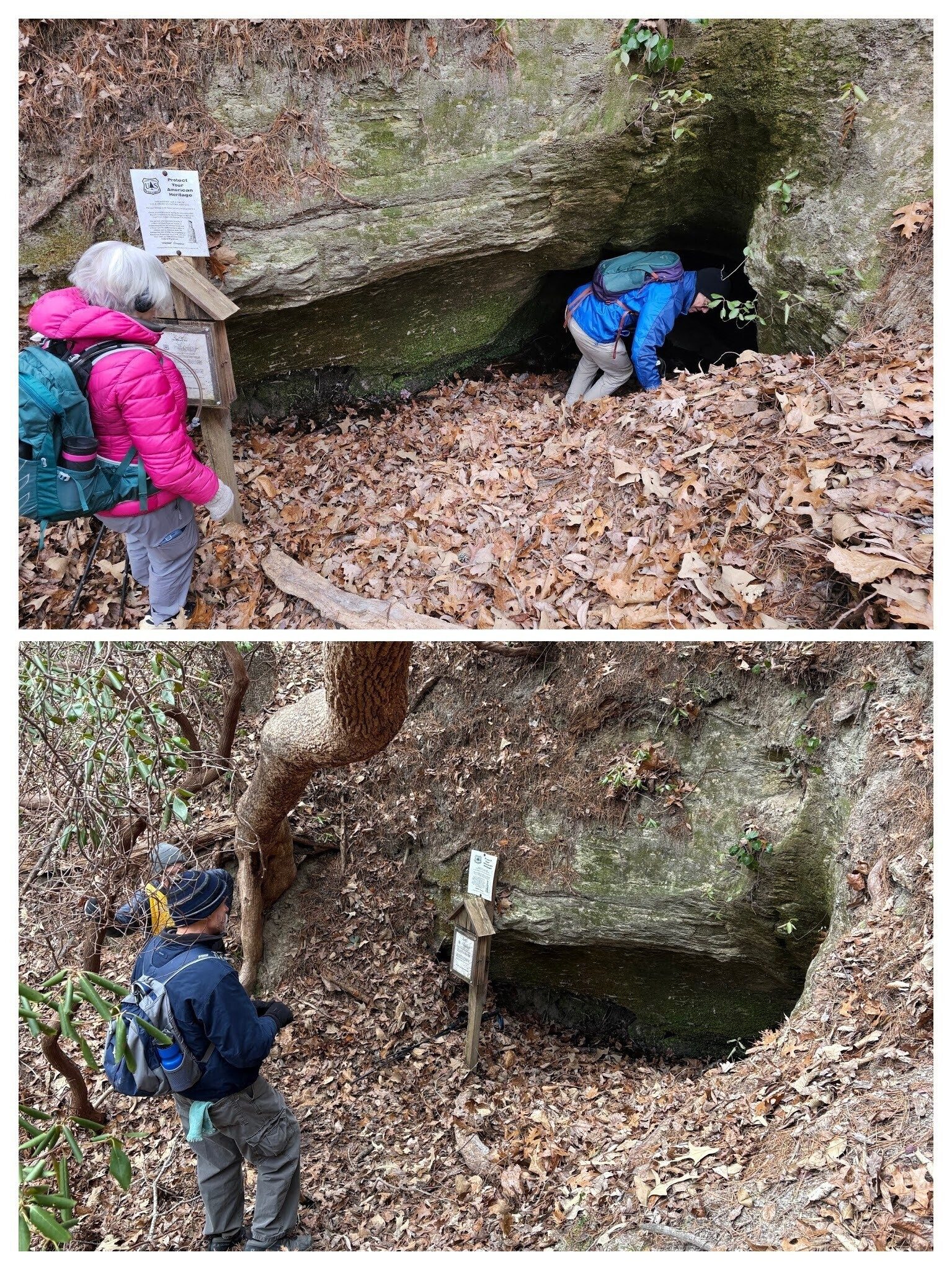 In the upper frame, Jubie checking out Roman's Den.