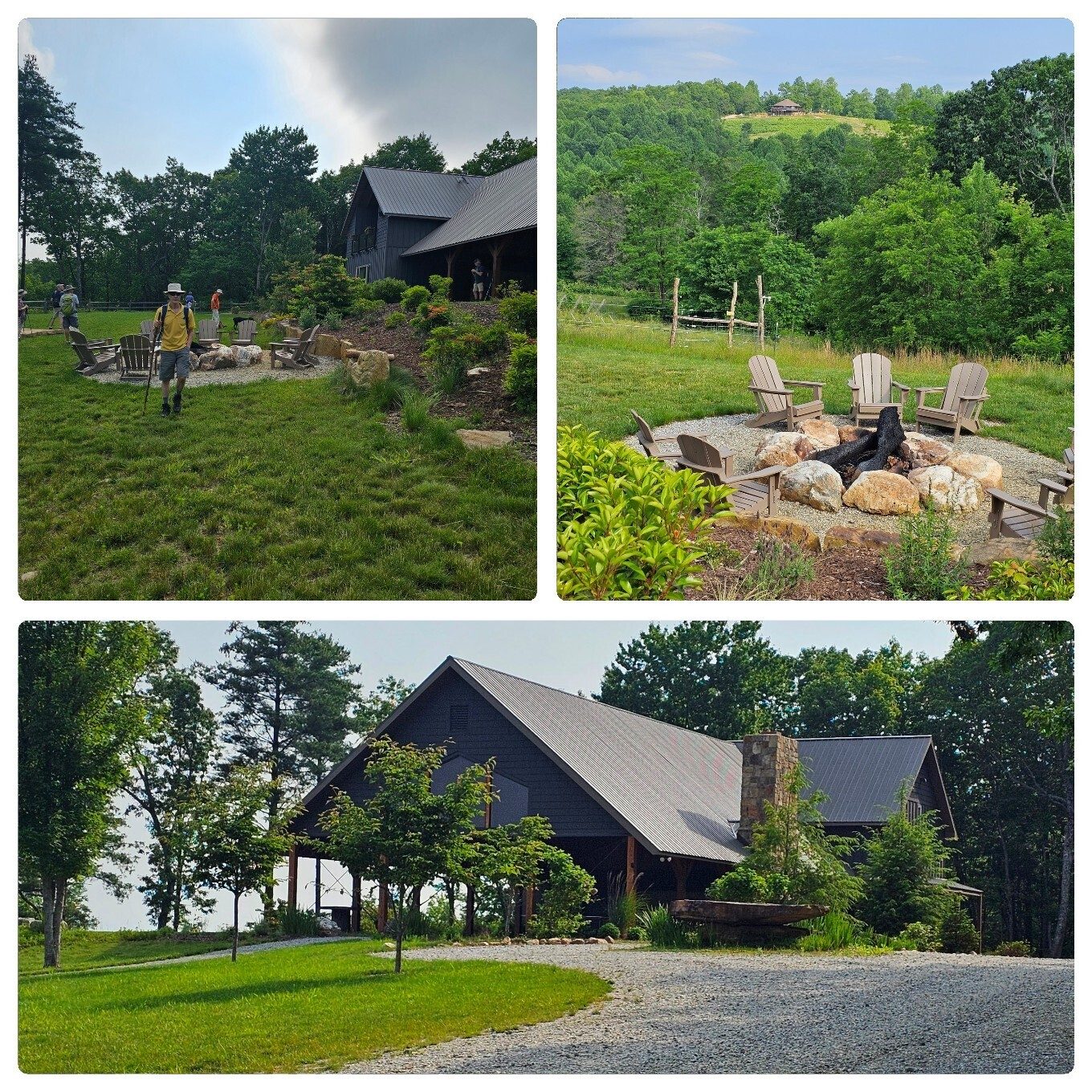 A really nice events pavilion with a view of the tasting room from the fire pit.