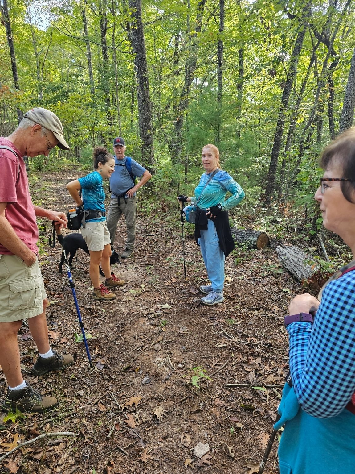 Taking a short break at the transition from Pinckney Branch Rd and the descent trail.