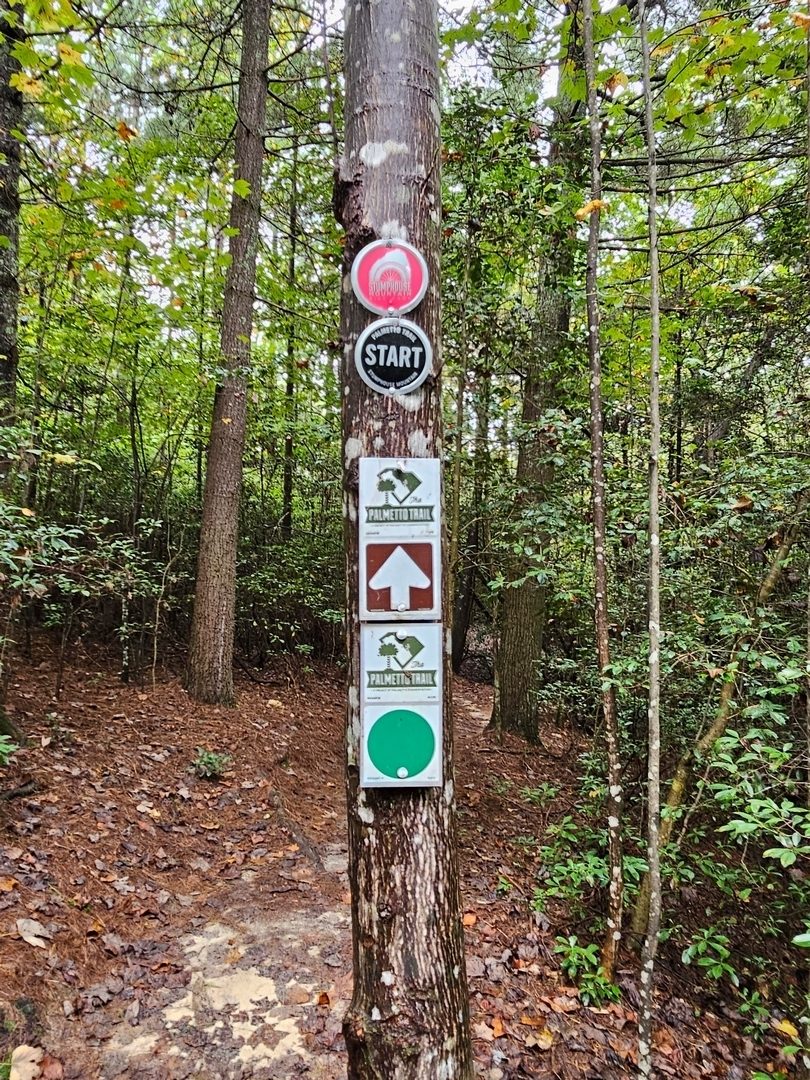 Lots of trail signs on the Palmetto Trail and connecting mountain bike trails.