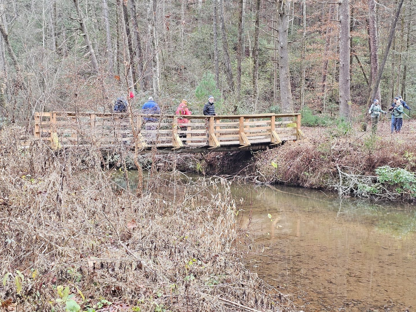A nice bridge on our way to the upper falls where some of our hikers spotted a beaver.