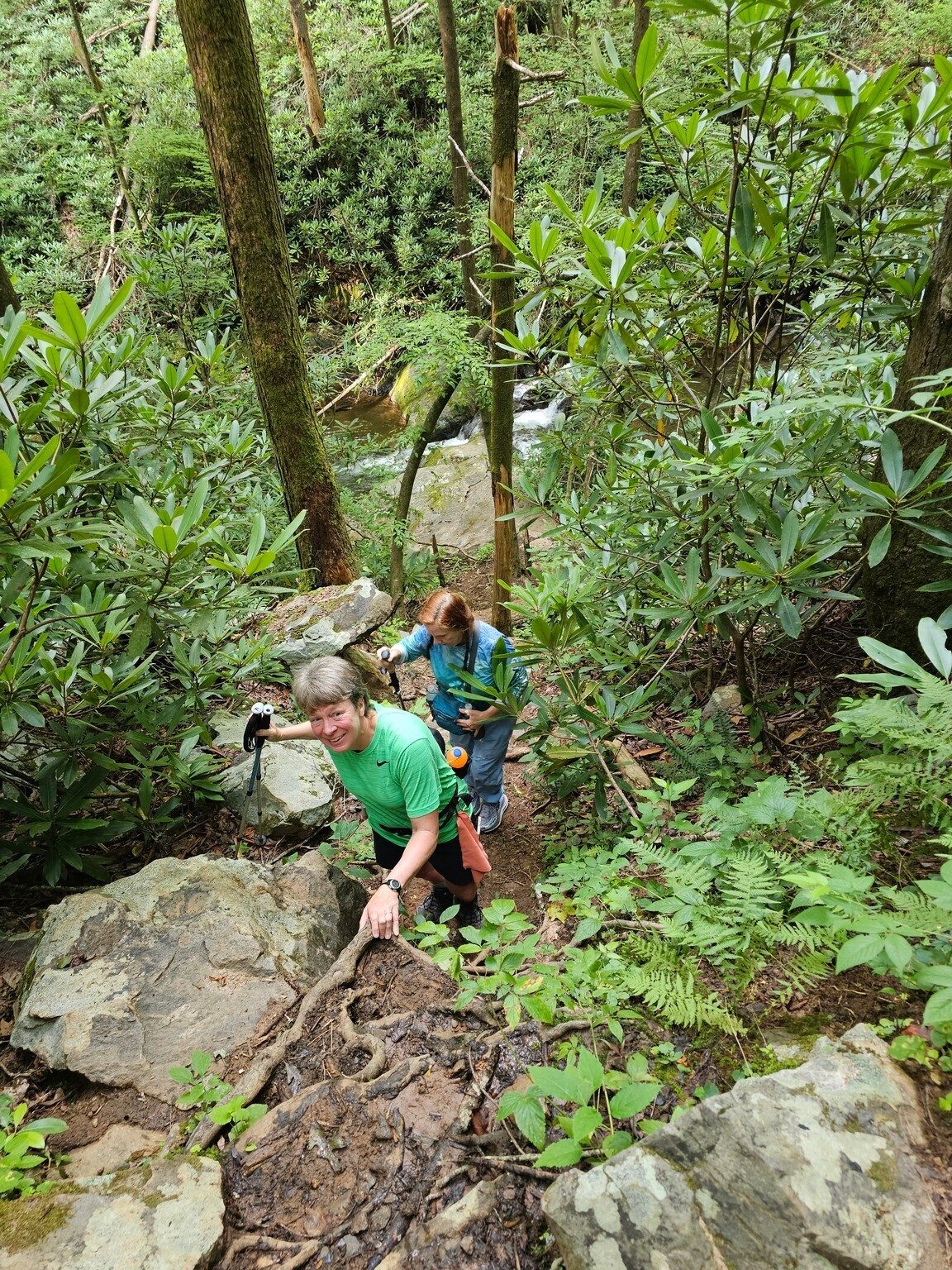 Kim and Jane were adventurous enough to scramble down the embankment for a better view.