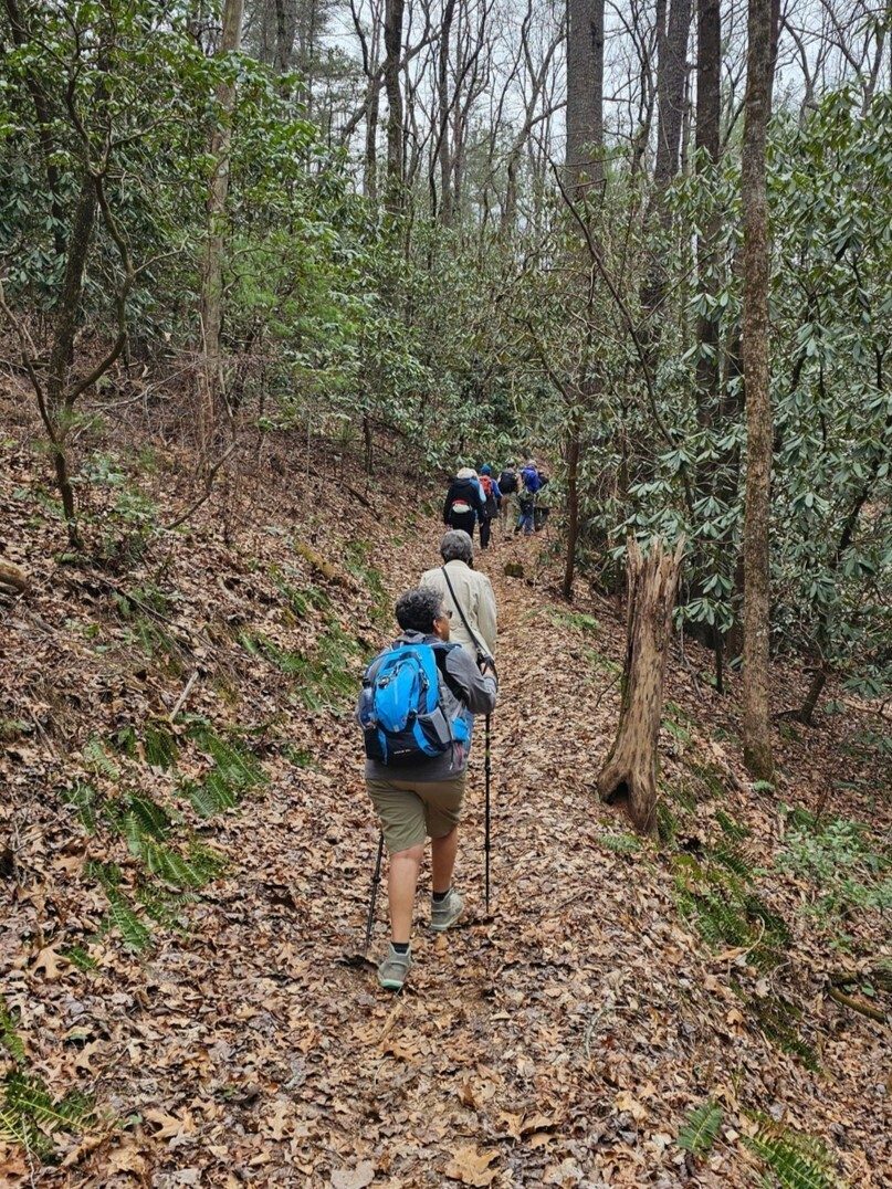 The second loop of the hike is a bit more hilly as  what Heather refers to as the "Three Sisters" hills showed us.