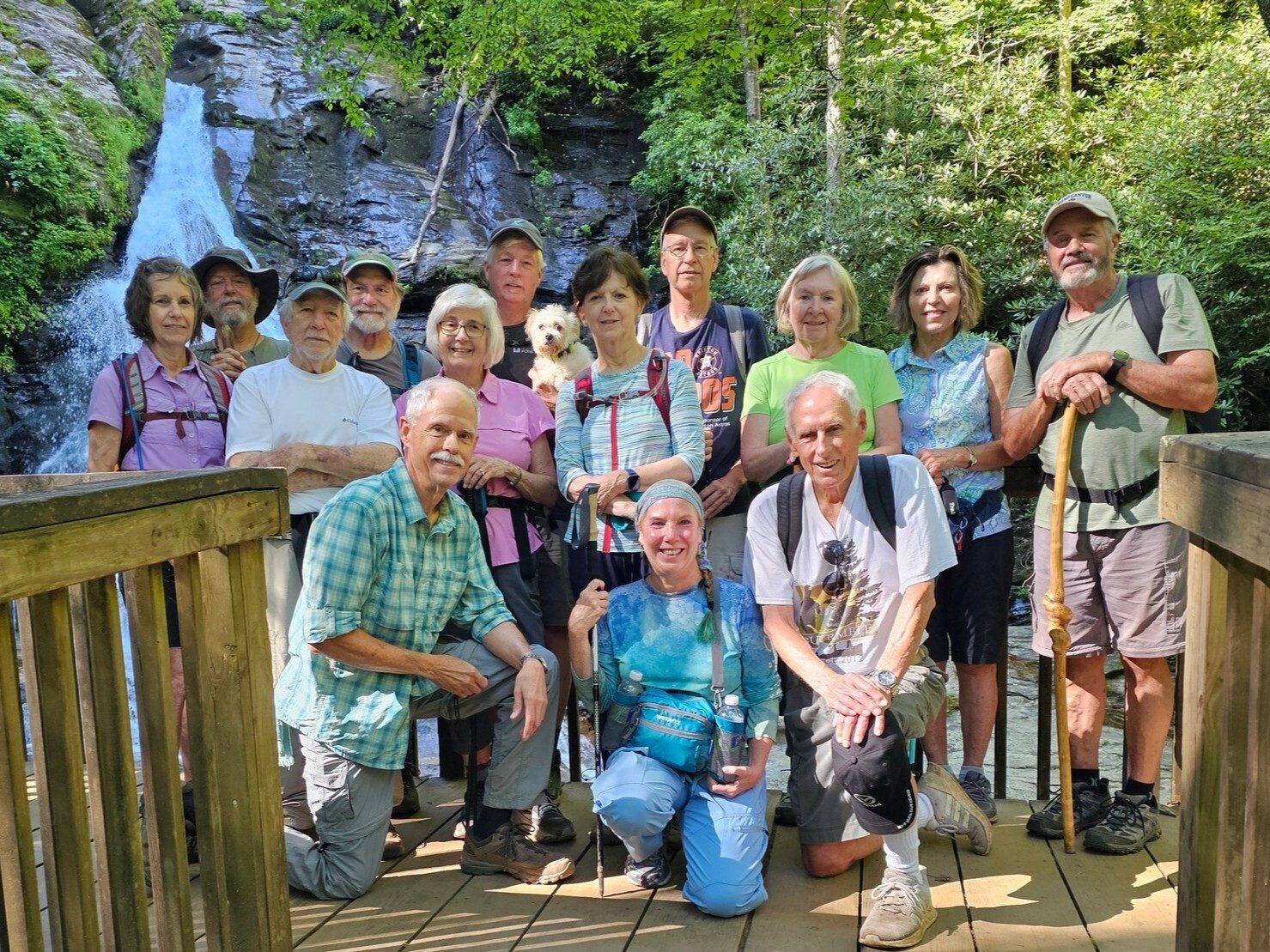 Today's Hikers (L-R) Back: Beth, Jack W., Vic, Jack T., Pam, Ken K. & Cutie Pie, Jenny, Edwin, Angela, Allyson, Ken P.; Front: Mike B., Jane & Mike J.
