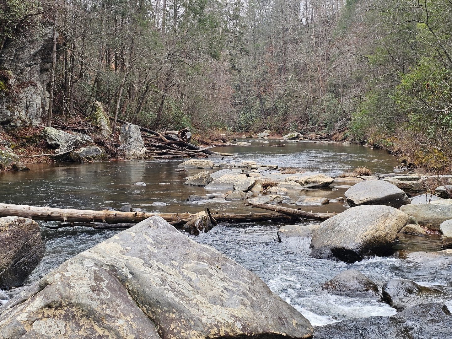 Phil Steele found some nice views of the Chauga River just downstream and around the bend from the falls.