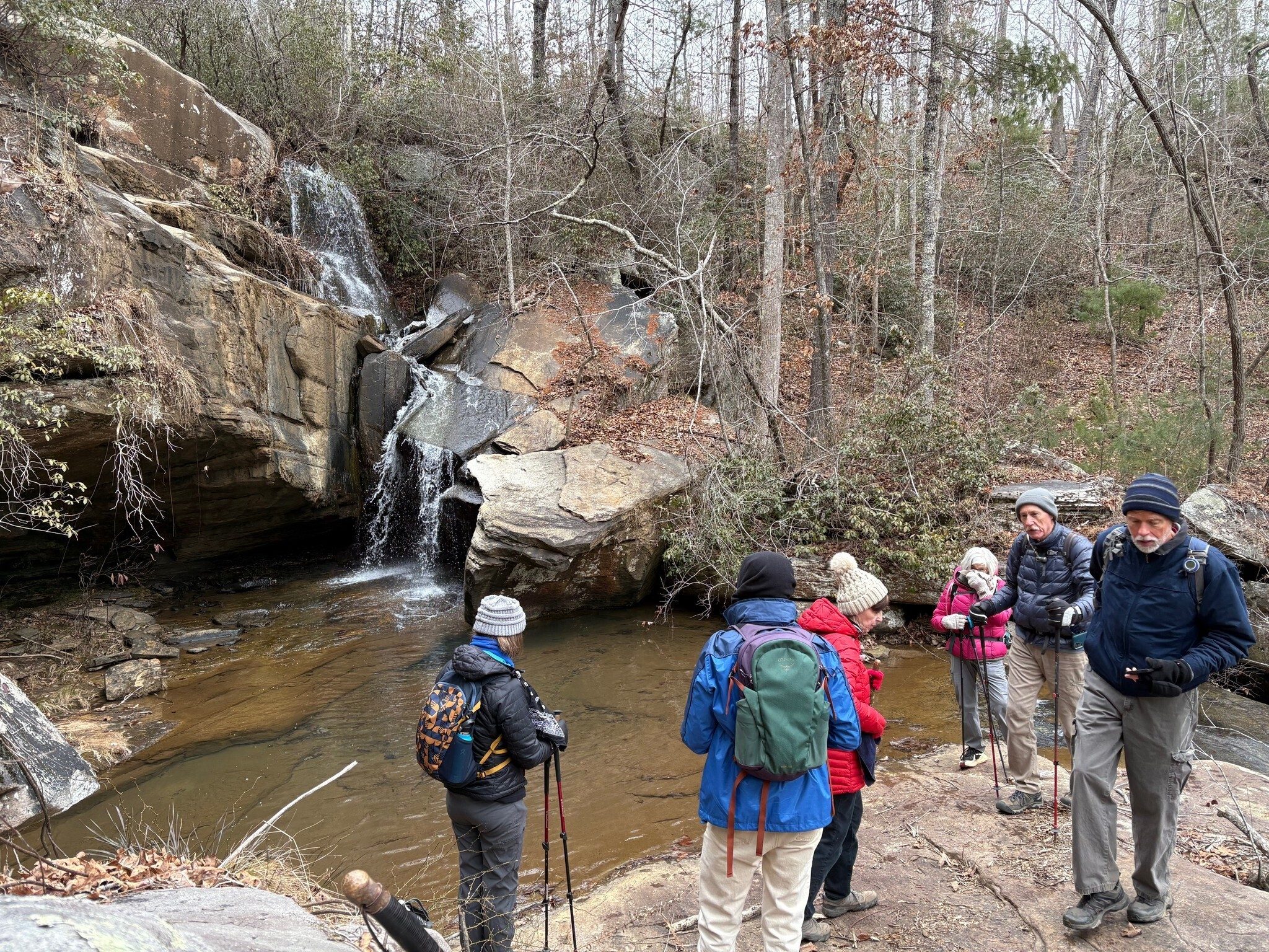Checking out Big Leatherwood Falls.