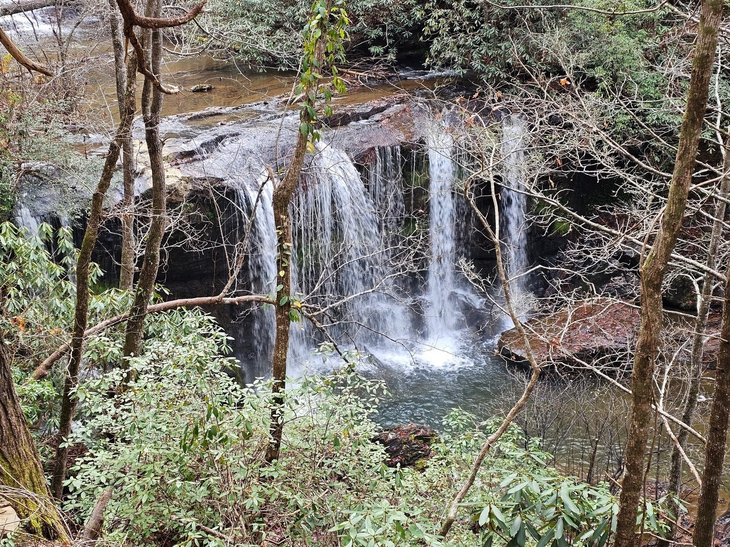 A view of the lower Brasstown Falls from the trail.