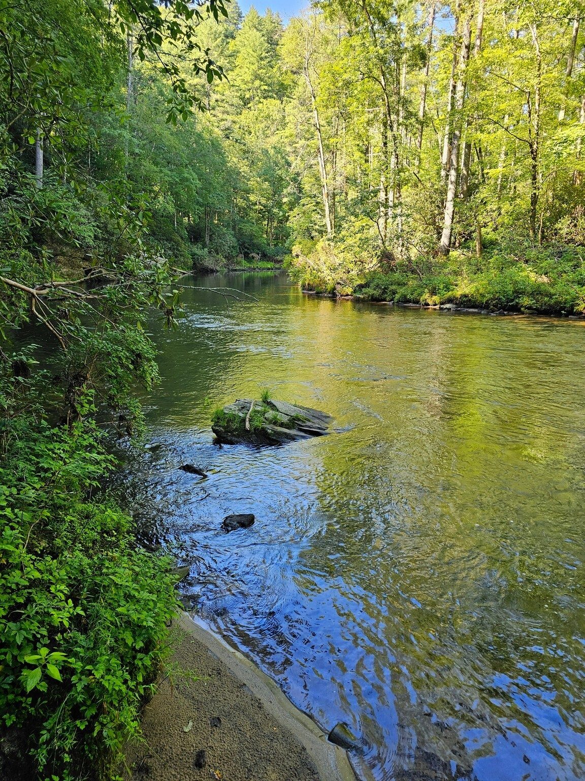 A pleasant view of the Chattooga River shortly after we joined the Chattooga River Trail and headed south.