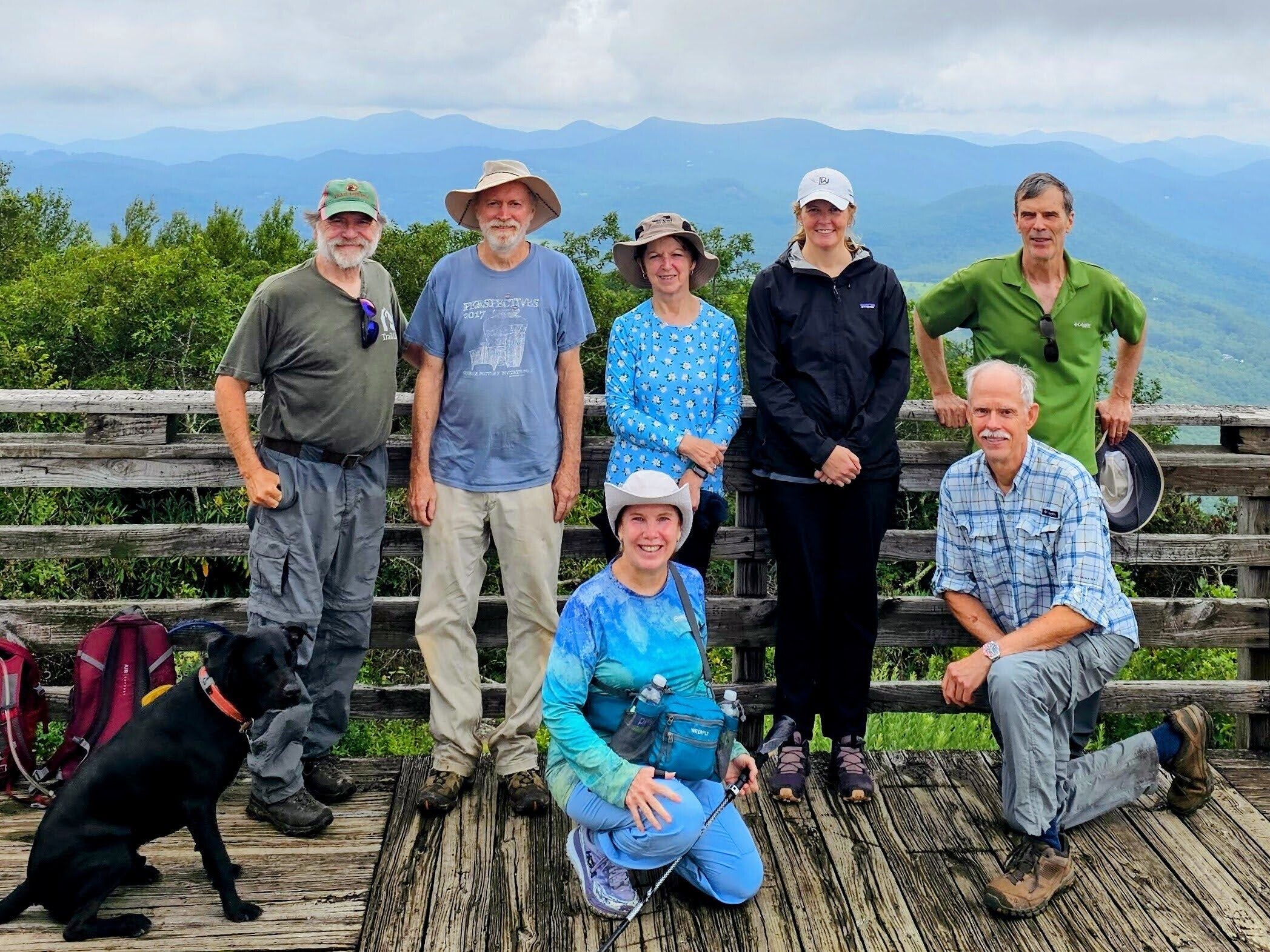 Today's Hikers (L-R): Toby, Jack, Matt, Jane, Jenny, Paige, Mike & Gerald
