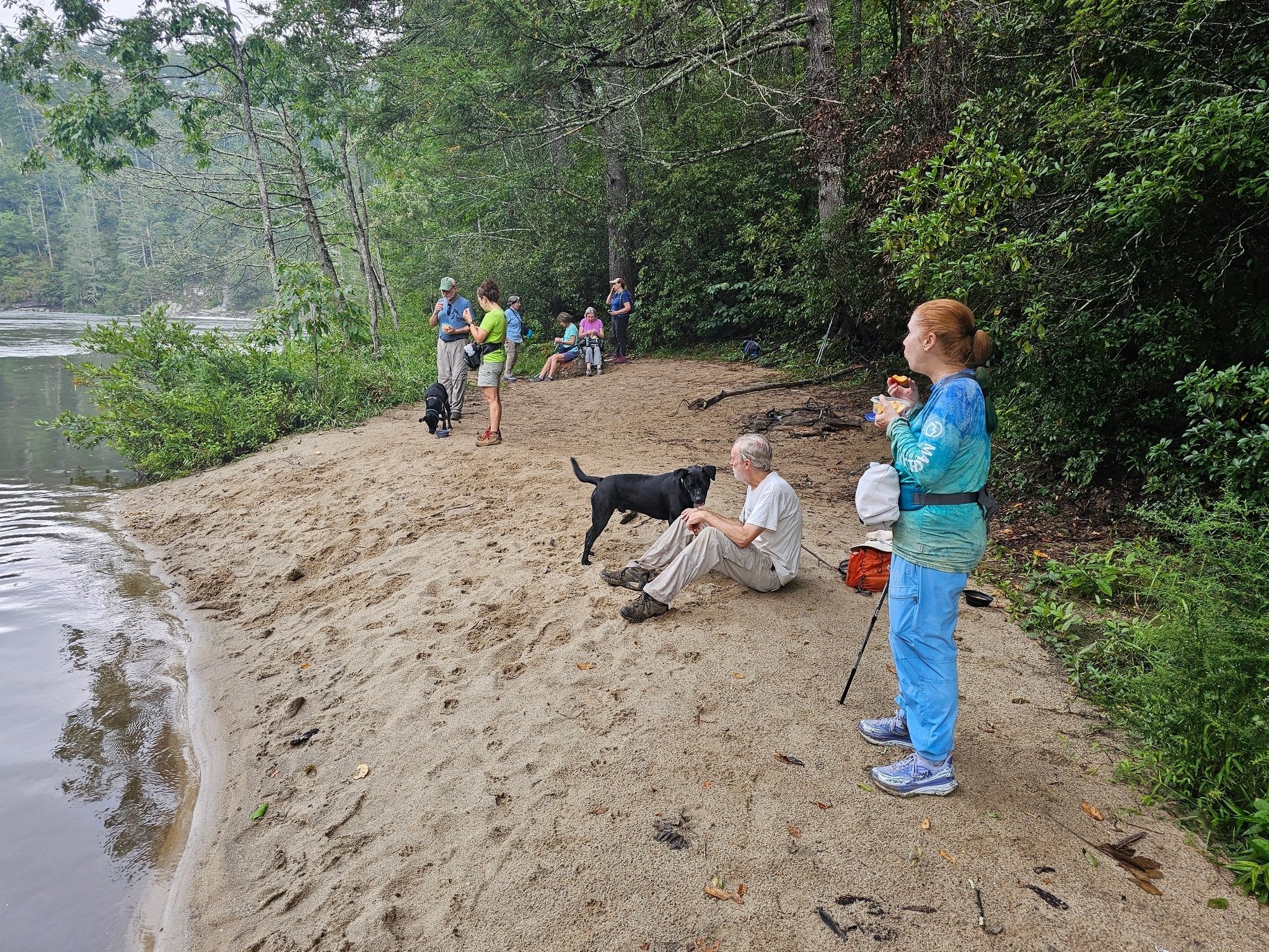 Taking a break on a small beach just upriver from the falls.  Thanks to Matt for suggesting this stop.