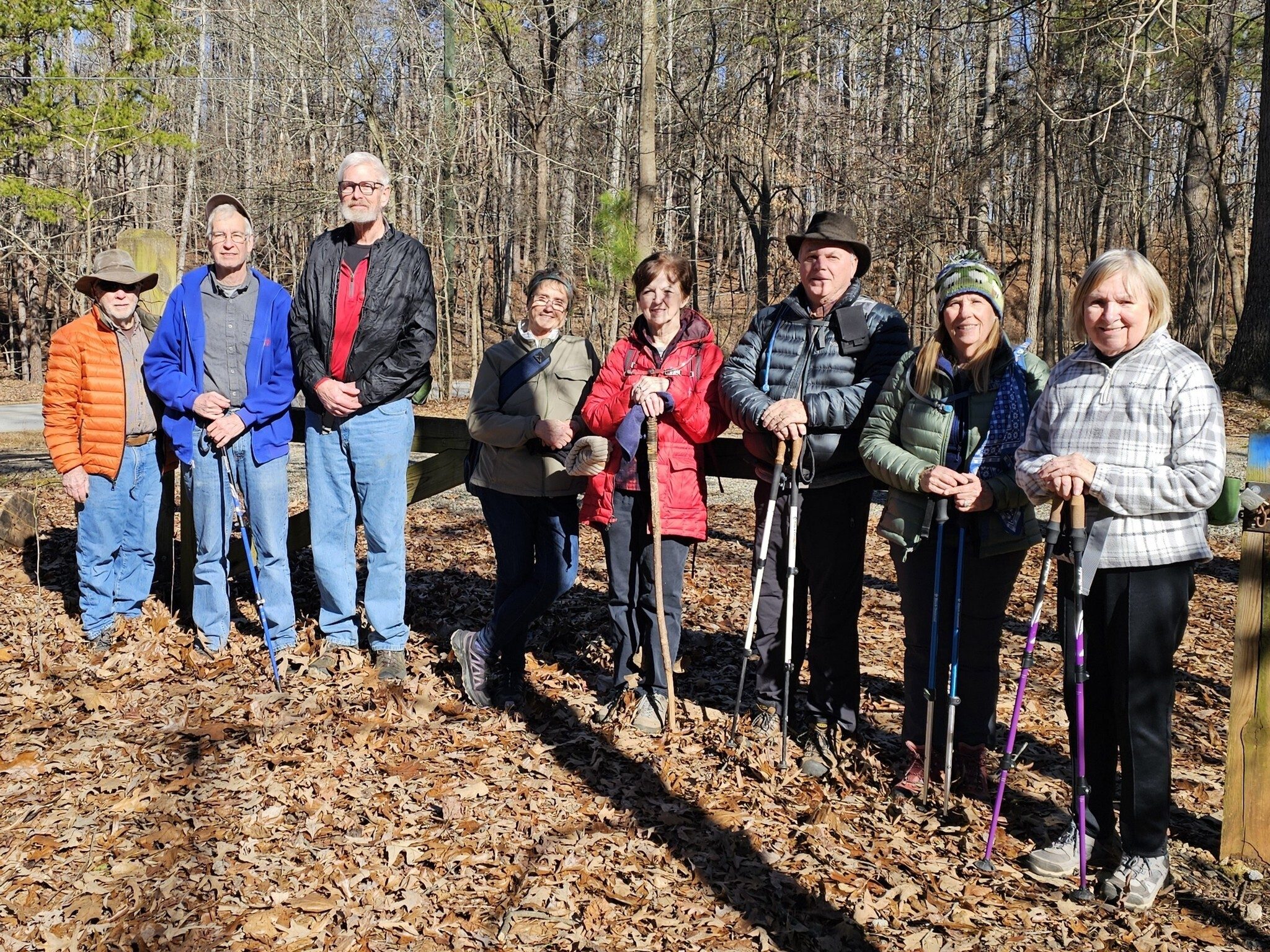 Today's Hikers (L-R): Vic, Edwin, Dave, Mary Lu, Jenny, John, Lynn, Angela.