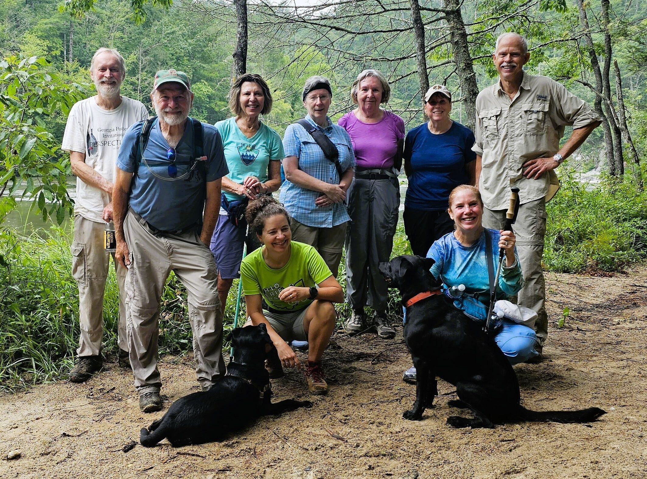 Today's Hikers (L-R): Matt, Jack, Allyson, Heather & Toby, Evelyn, Angela, Lynn, Jane and Toby & Mike