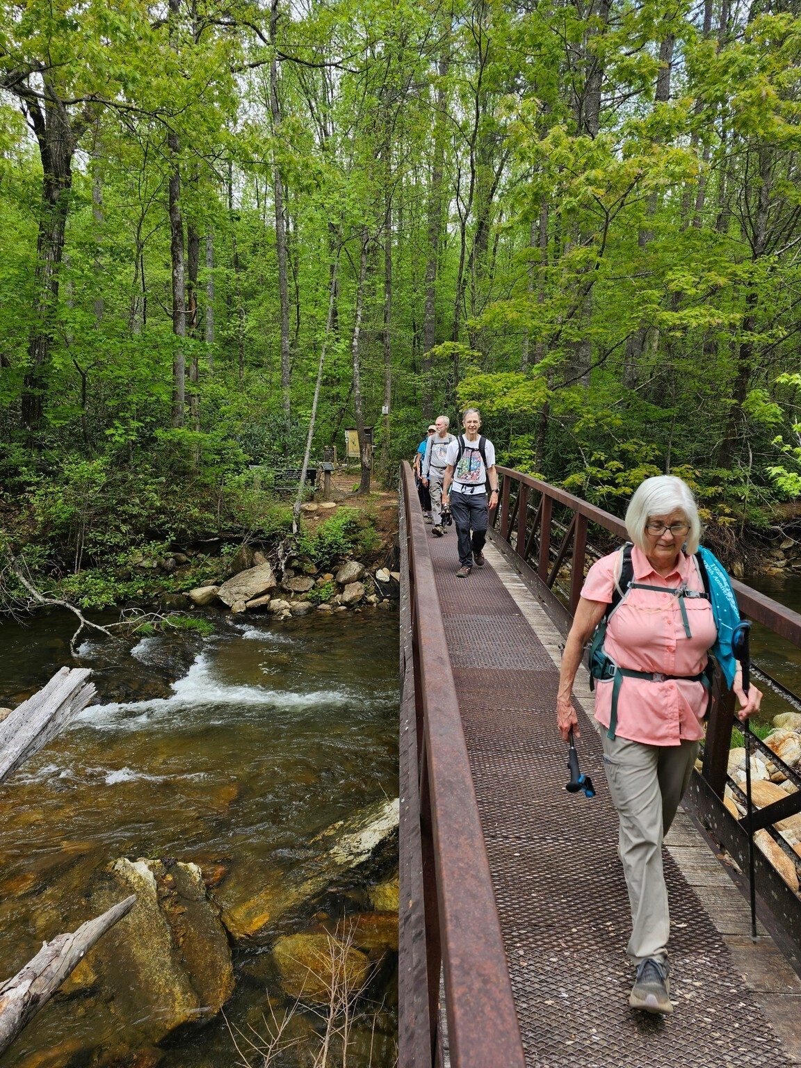 Headed back across the Whitewater River near the trail's end.