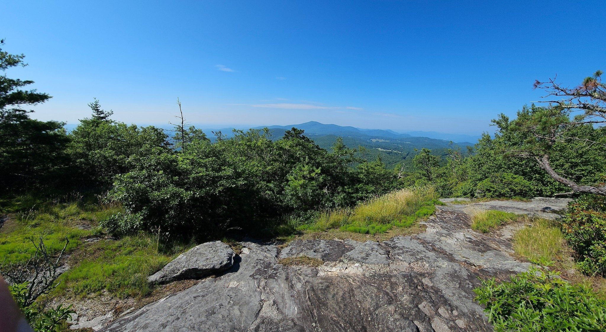 A better panoramic view of the terrain to the southeast just before reaching the peak of Scaly Mtn.