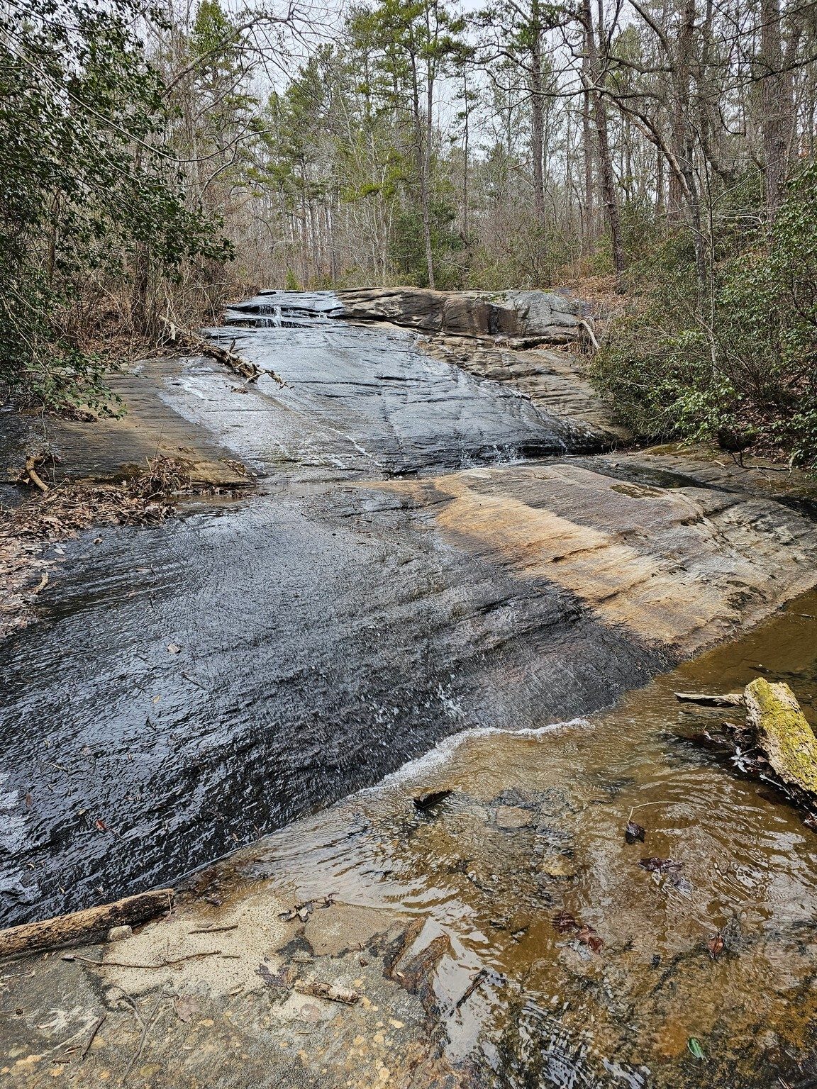 Just not a lot of water flowing over Mary Steele Falls today.