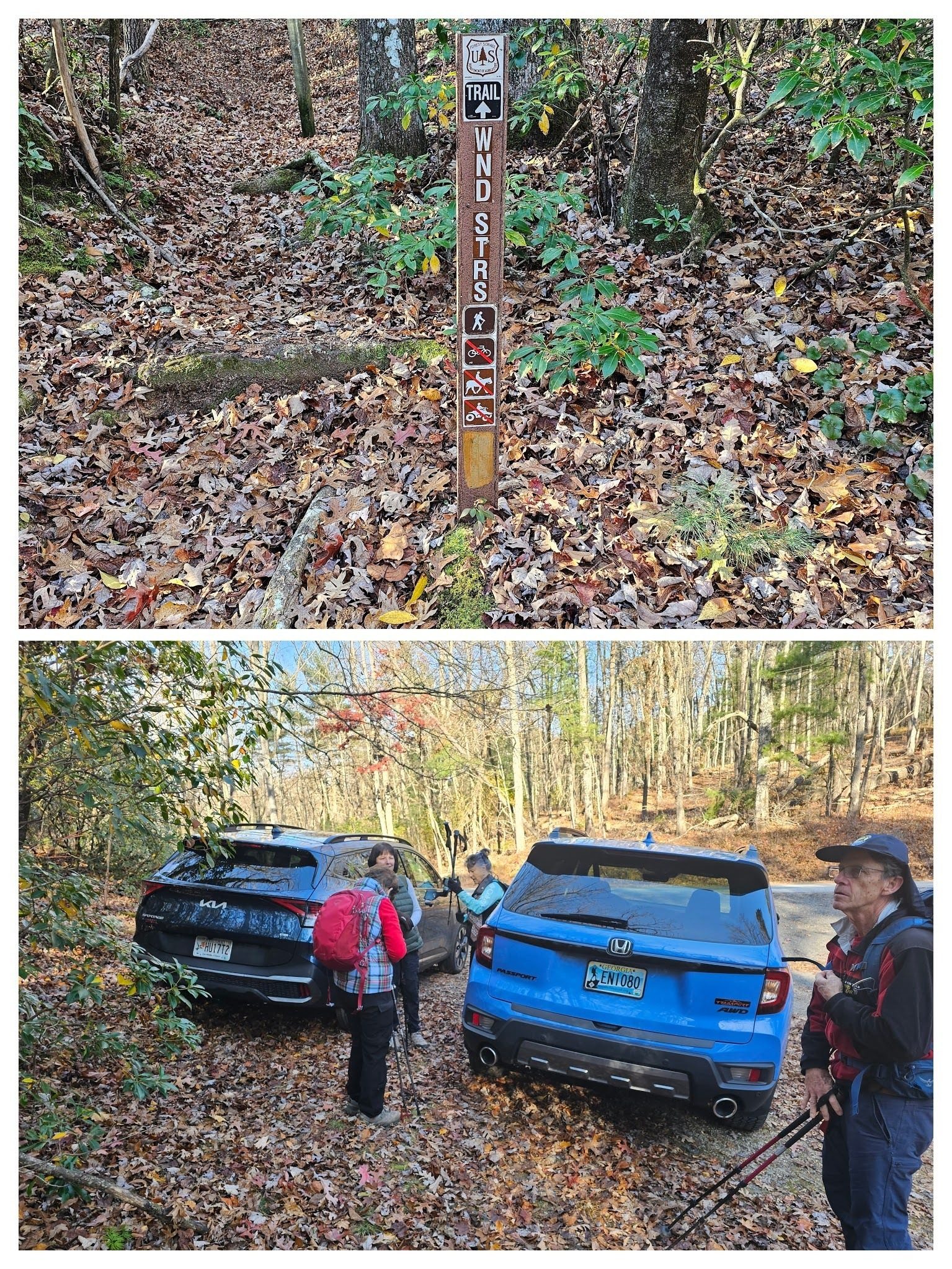 Getting ready at the trailhead at Cherry Hill.