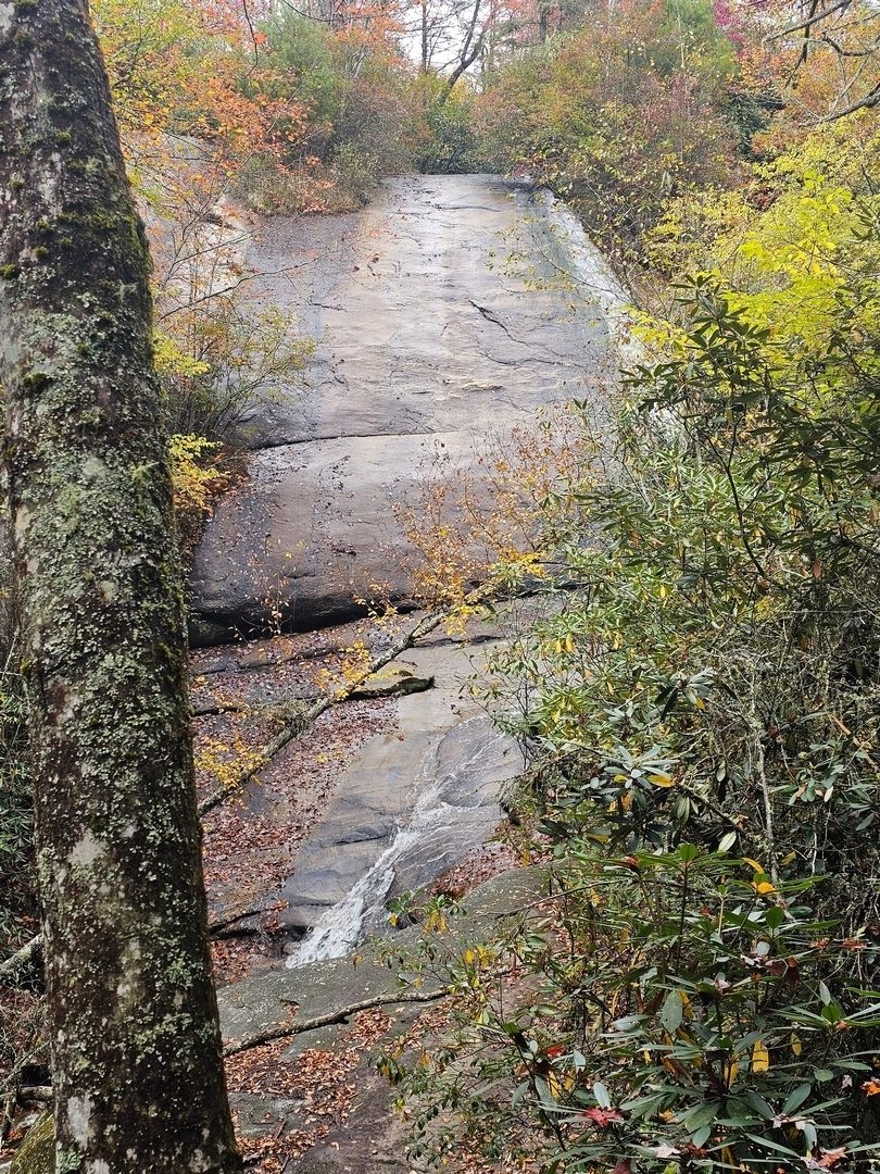 Our last and fifth falls was Wilderness Falls.  It was not possible to get very close to this 60 to 70-foot falls, again over bedrock.  Apparently it is unusual to see much water coming over it.