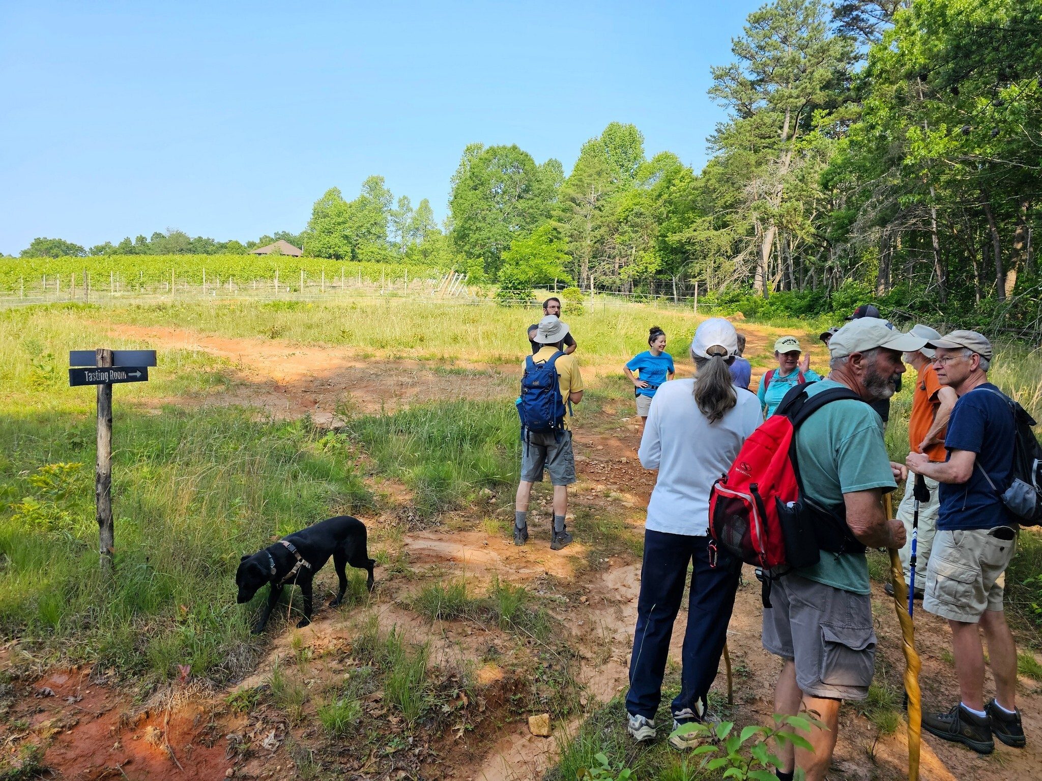 A brief stop near the end of the Springhouse Trail which will be near the end of the full hike, too.