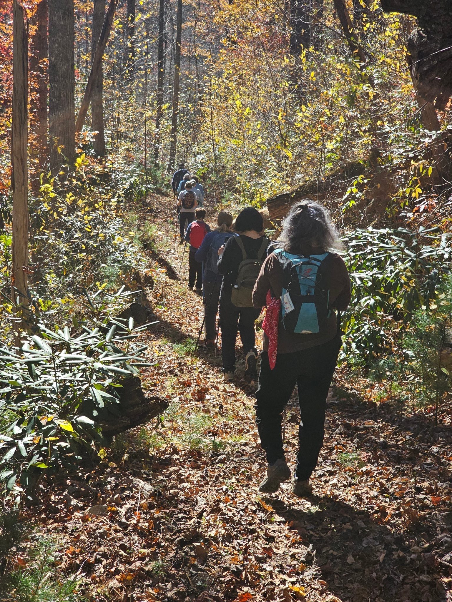 On our way back.  Long shadows on this fall day.