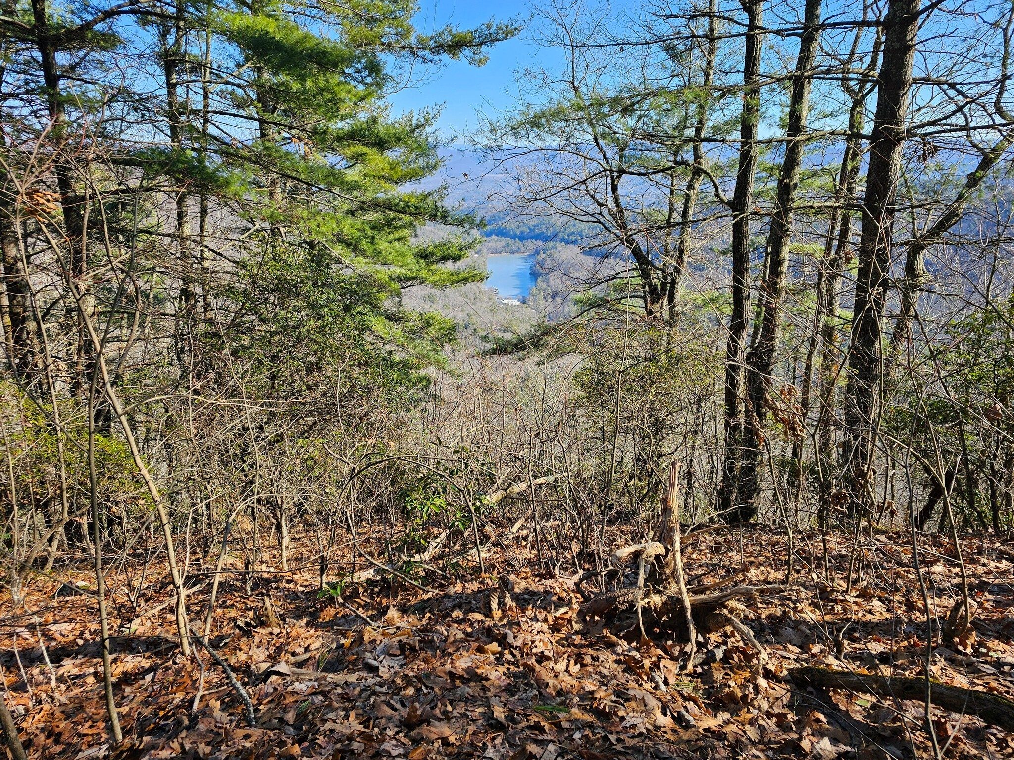 On first glance from the overlook we thought we saw residual ice on the lower end of the lake.