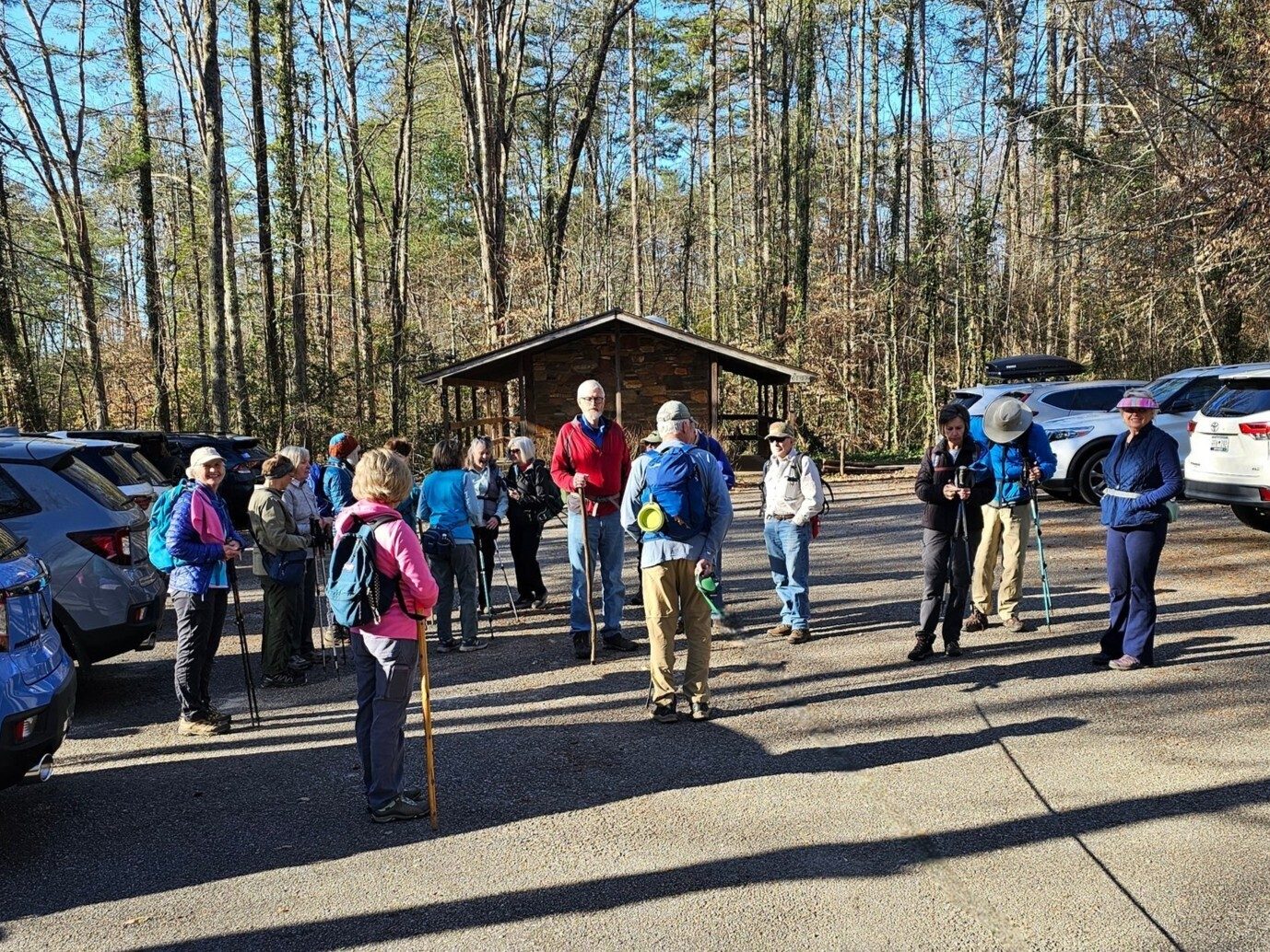 Eighteen hikers anxious to get started.