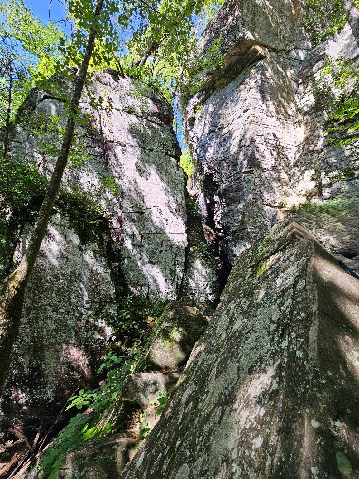 You have to step back a ways to fully take in the enormity of the split in Raven Cliff.
