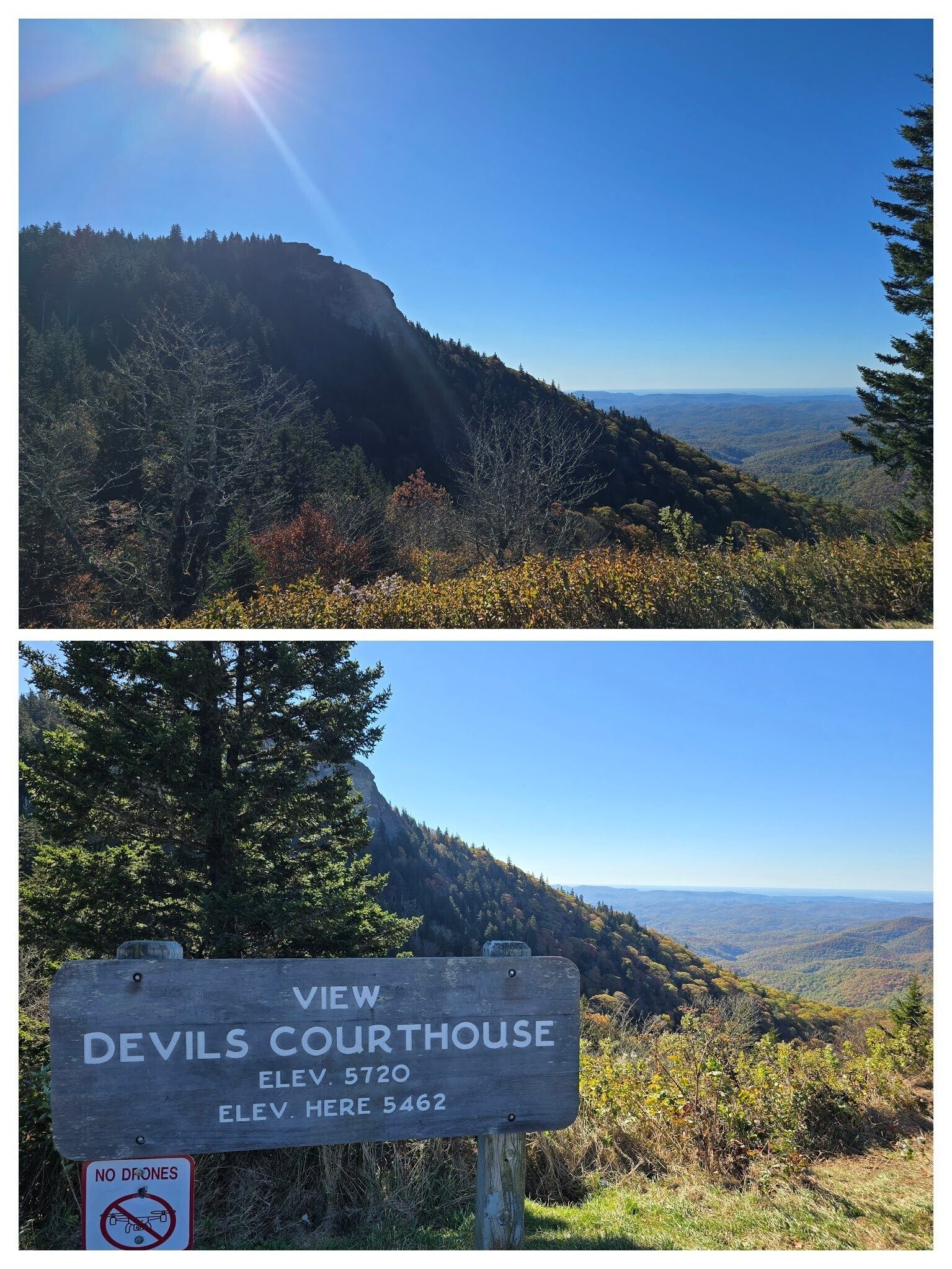 We started our hike with a visit to Devil's Courthouse where legend says, "the devil held court in the cave that lies beneath the rock."  Photos by Jane Voss.