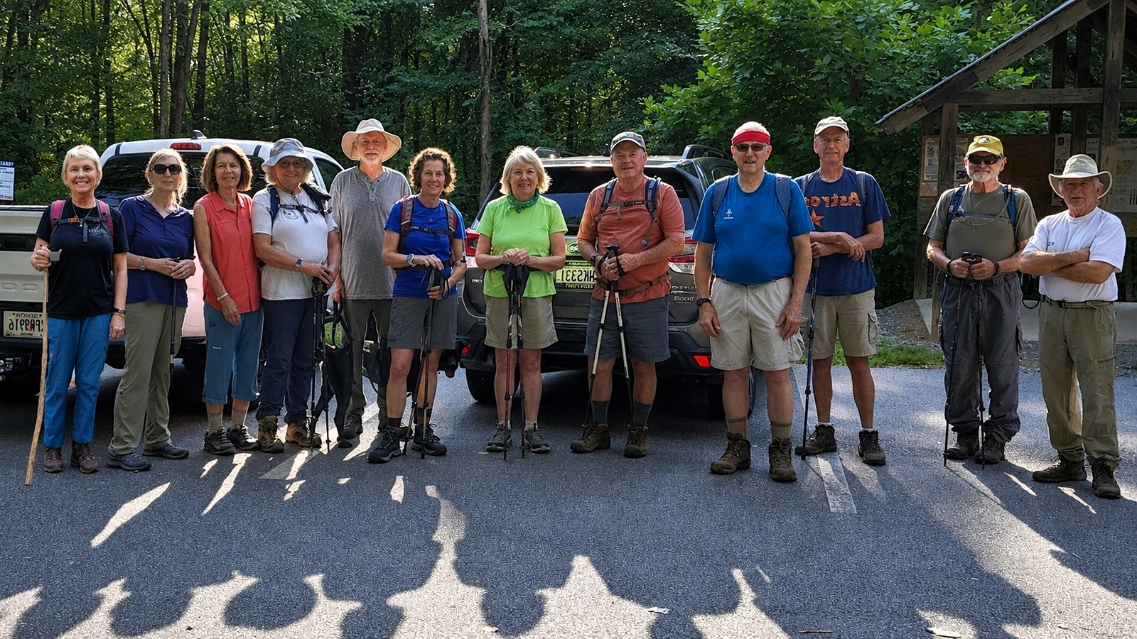 Today’s Hikers: Sue Vaughn, Debbie Griffin, Allyson Aldrich, Stephanie Kromelis, Matt Henderson & Toby, Beth Hawkins, Angela Evans, John Cape, Ray Lovett, Edwin Pruitt, Jack Treadman and Vic Robson.