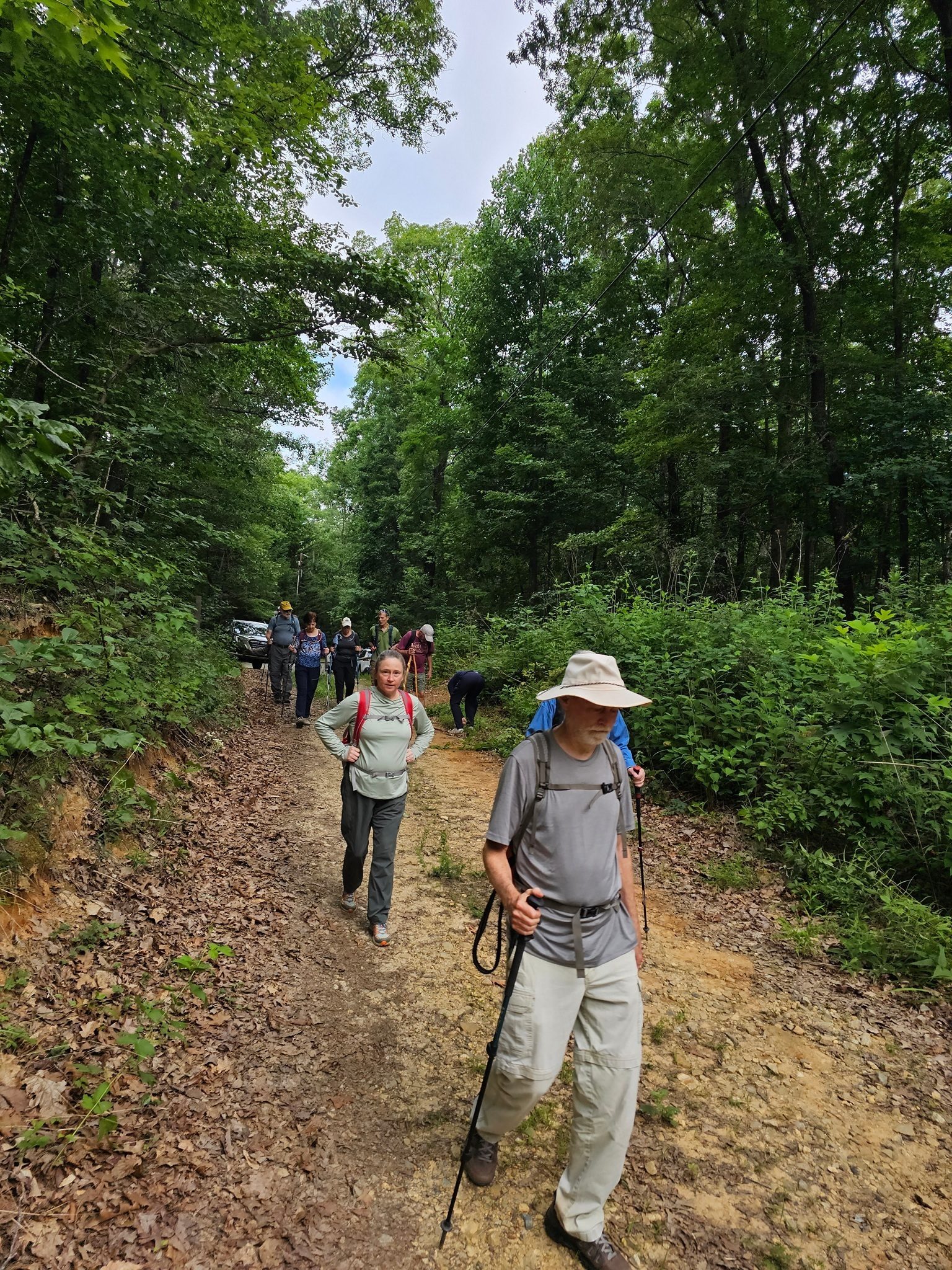 We start our hike on Locust Stake which is a short distance after the pavement ends and where the road is blocked.