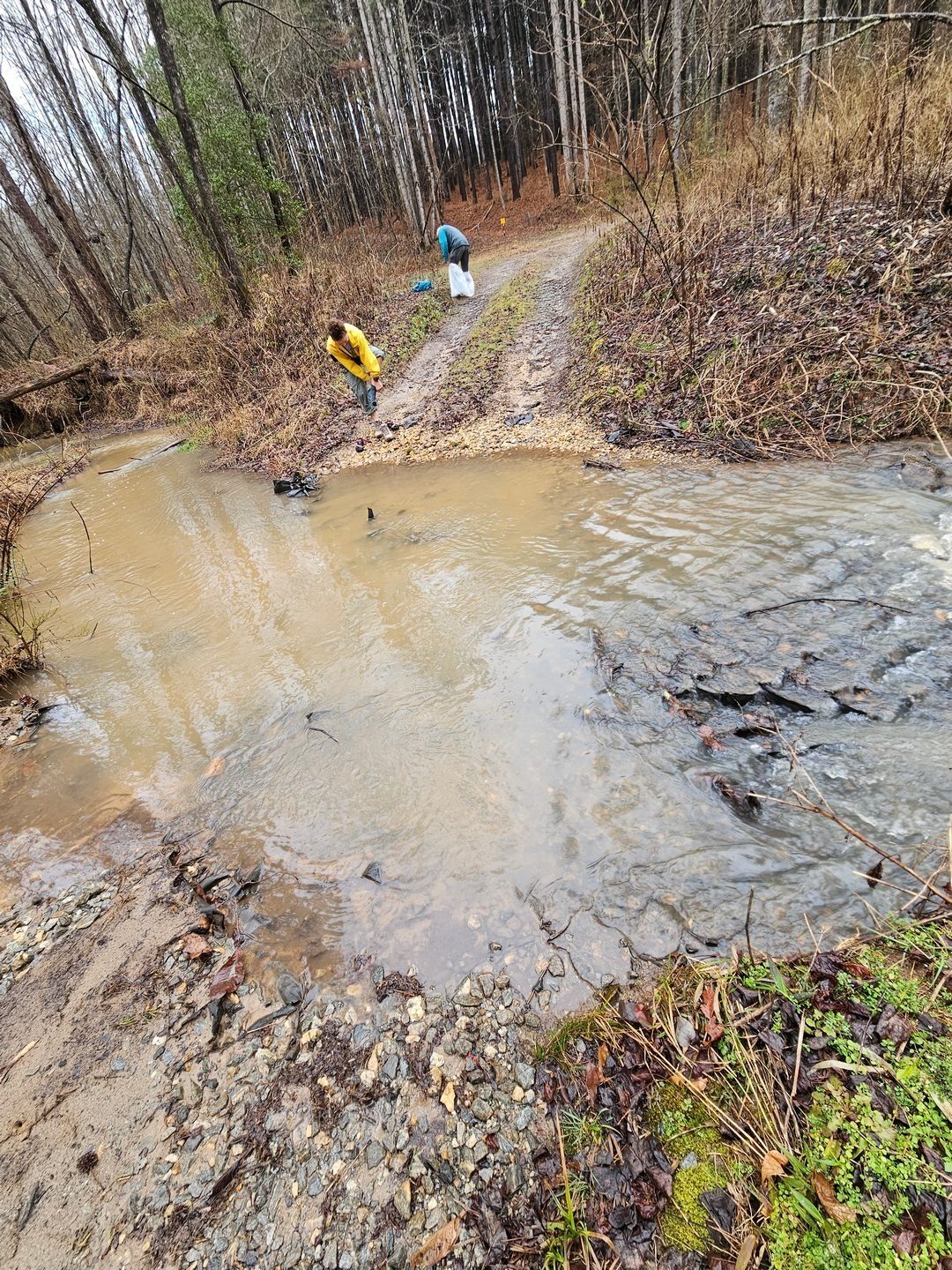 Our first of several wet crossings today.  This one was easy.